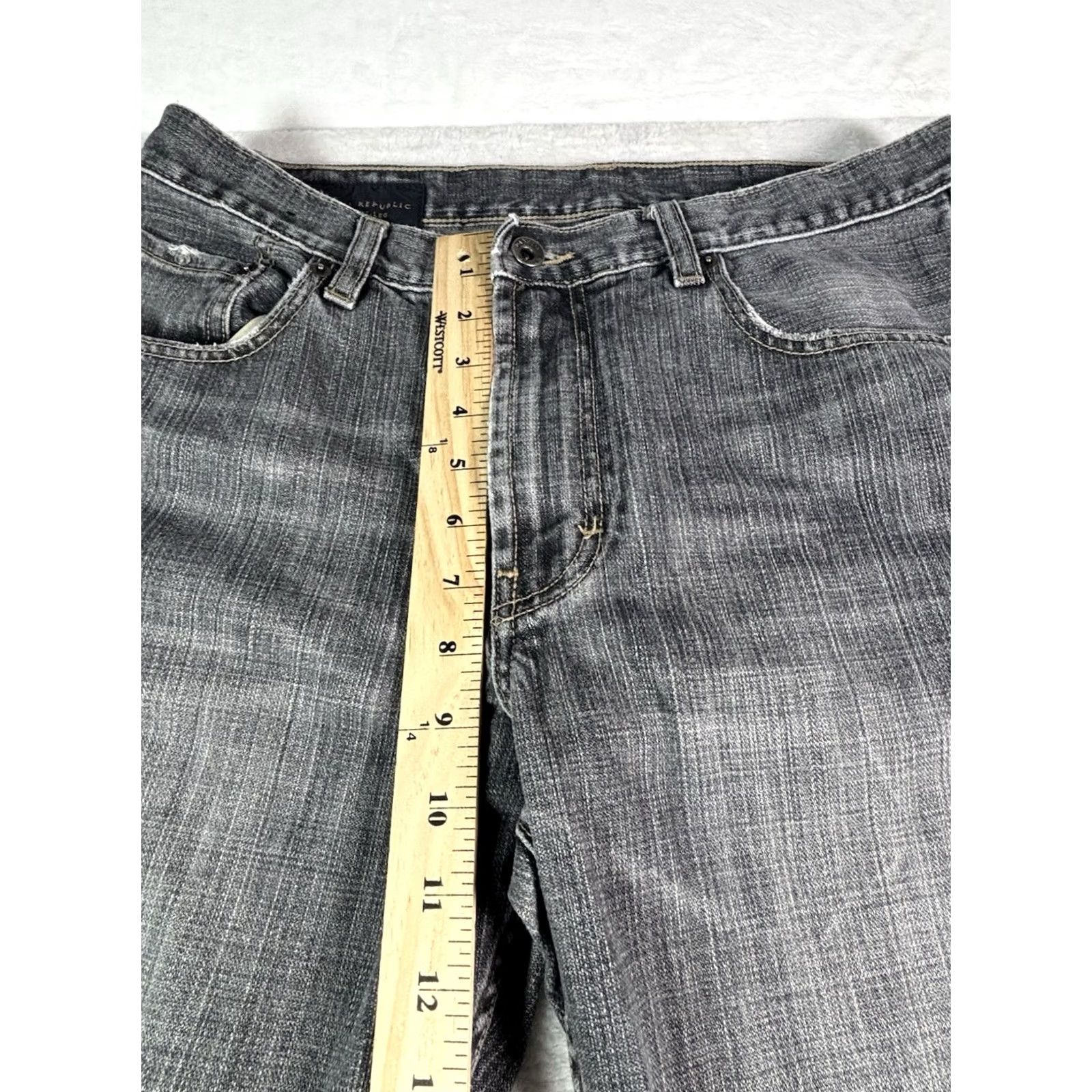 Banana Republic Banana Republic Men's Black Denim Jeans 32x30 Straight Leg Regular Rise 5-Pocket Stretch Cotton Blend Denim Shirt? Size US 32 / EU 48 - 3 Thumbnail
