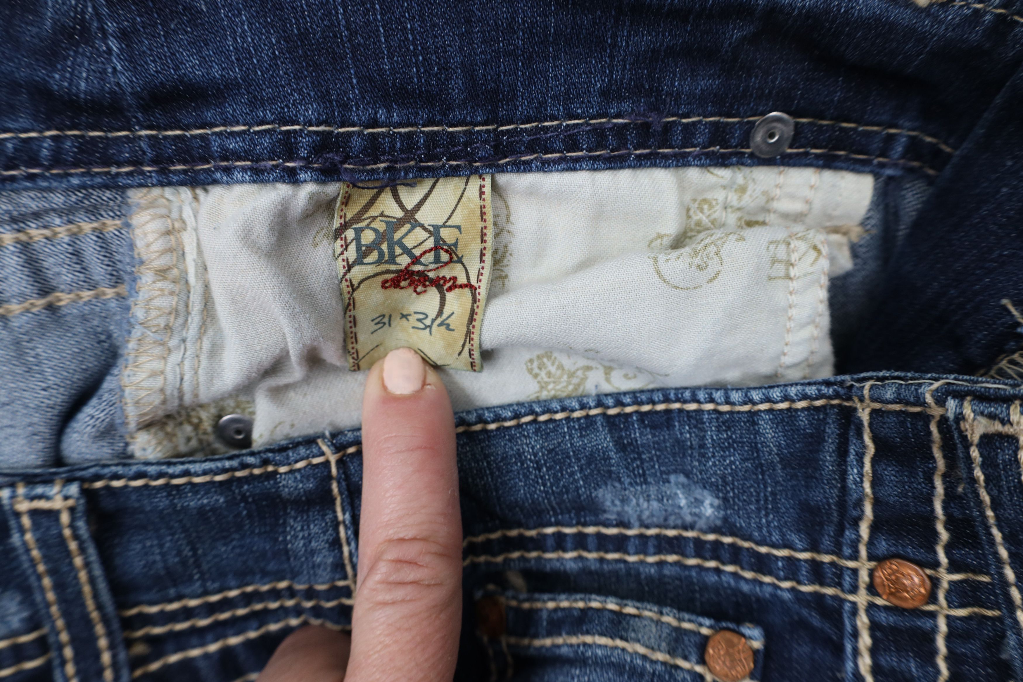 Vintage Buckle BKE Britni Stretch Flared Wide Leg Denim Jeans Blue Size 31" - 9 Thumbnail