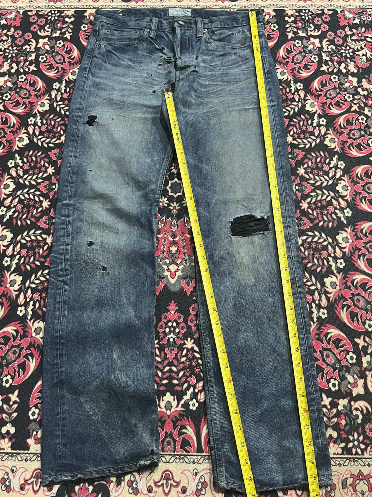 Spellbound Japanese Brand Spellbound Dark Faded Blue Fringe Ripped Jean Size US 30 / EU 46 - 11 Thumbnail