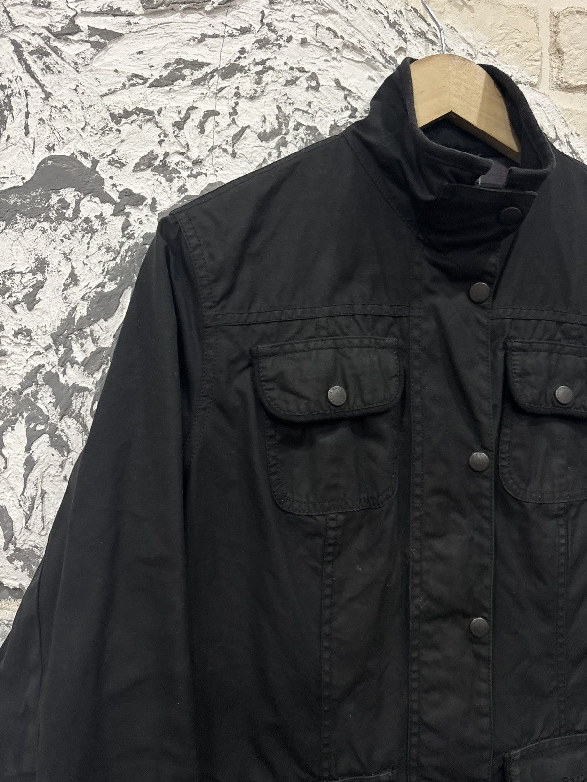 Barbour Womens Barbour Utility Black Waxed Jacket Size 12 Size M / US 6-8 / IT 42-44 - 3 Thumbnail