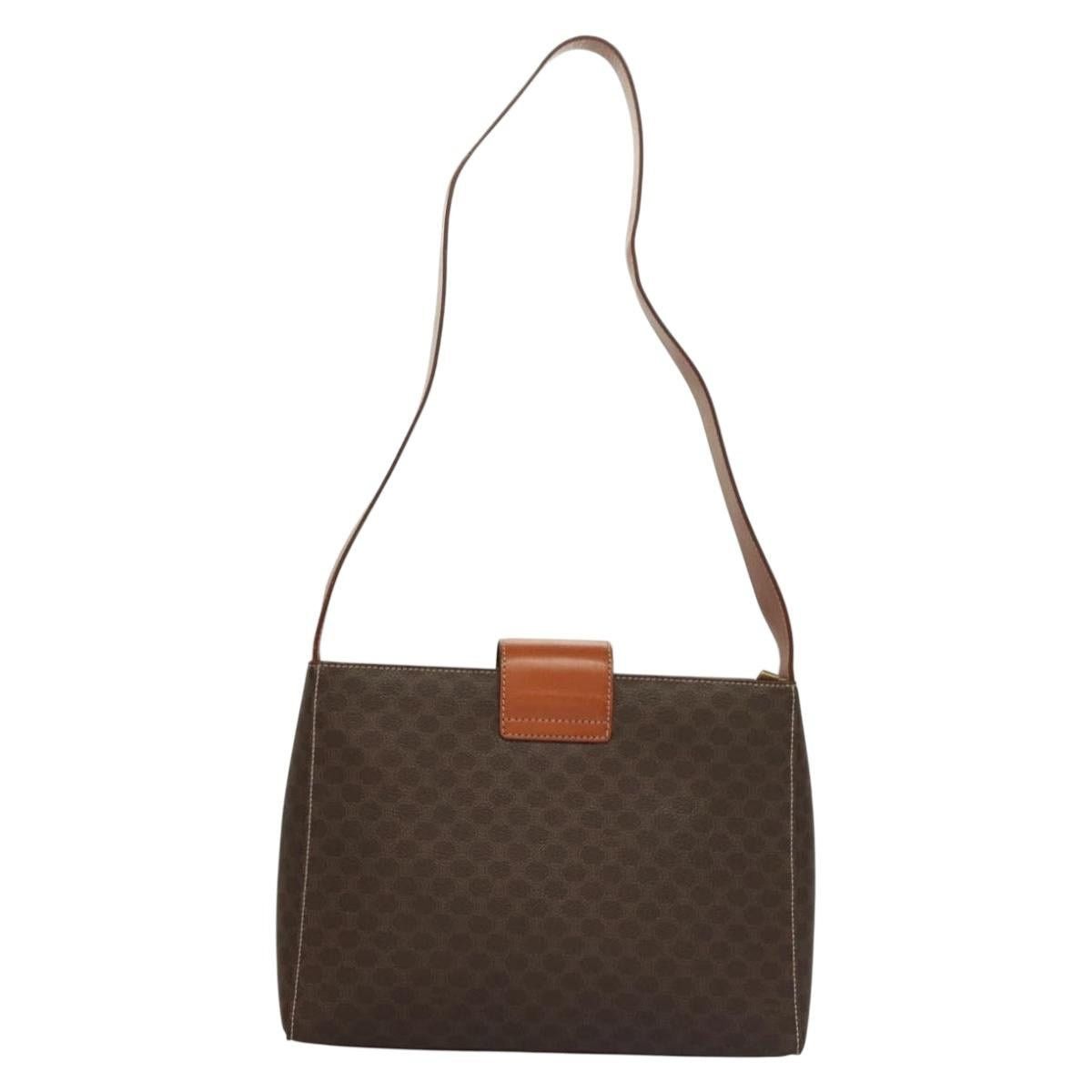 Celine CELINE Macadam Canvas Shoulder Bag Pvc Leather Brown Gold Size ONE SIZE - 3 Thumbnail