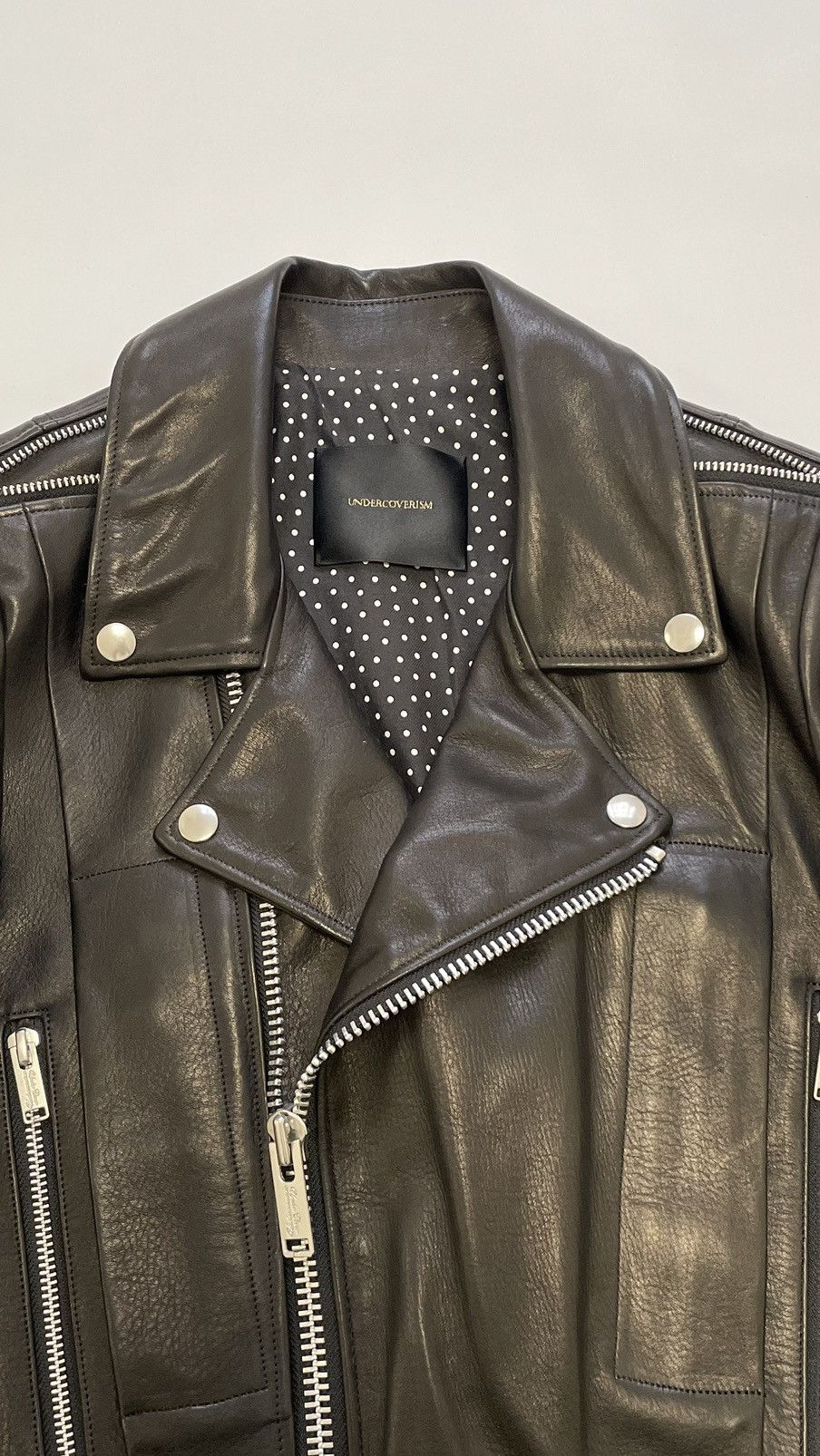 Undercover JAMC ‘Psycho Candy’ Print Leather Biker Jacket Size US S / EU 44-46 / 1 - 7 Thumbnail