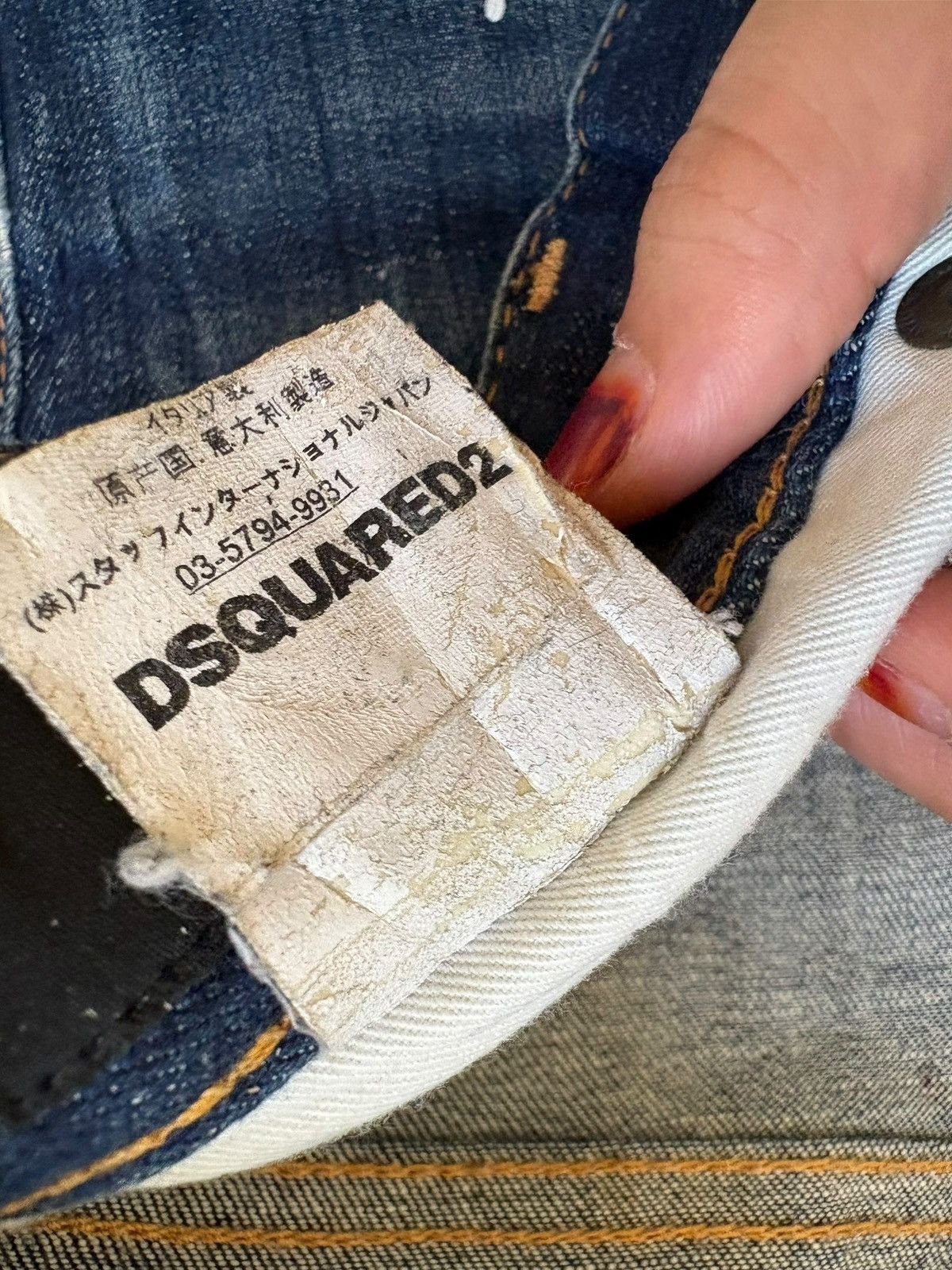 Dsquared2 Vintage Italy Dsquared2 Button Fly Painted Distressed Jeans Size US 33 - 10 Thumbnail