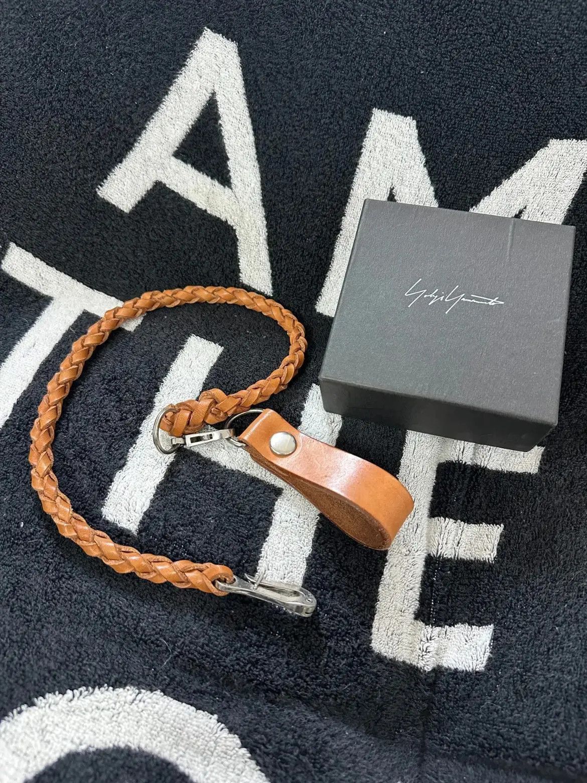 Yohji Yamamoto Yohji Yamamoto leather woven pocket chain-2