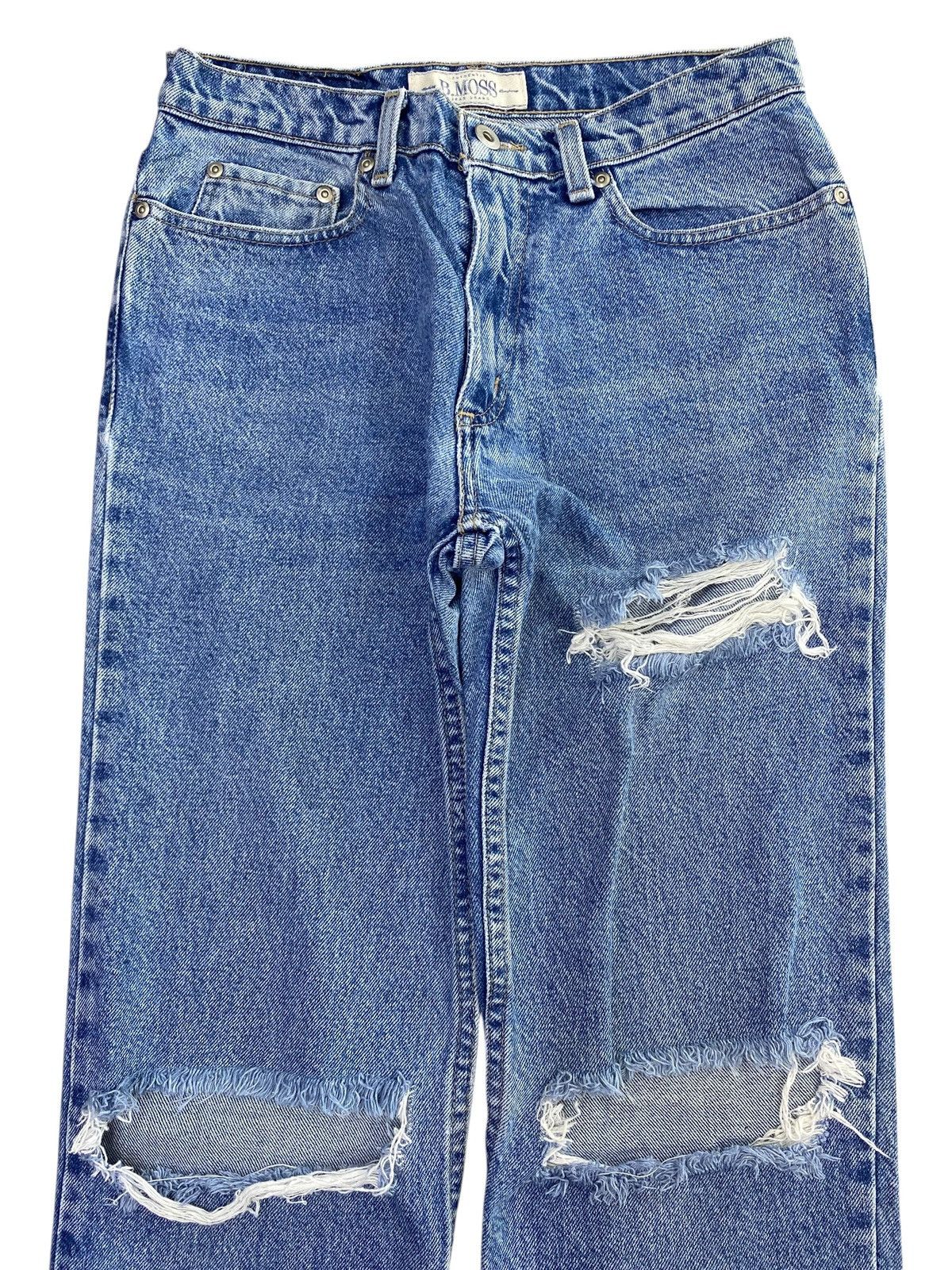 Other B.Moss Brand Blue Acid Wash Style Ripped Jeans Size US 28 / EU 44 - 2 Thumbnail