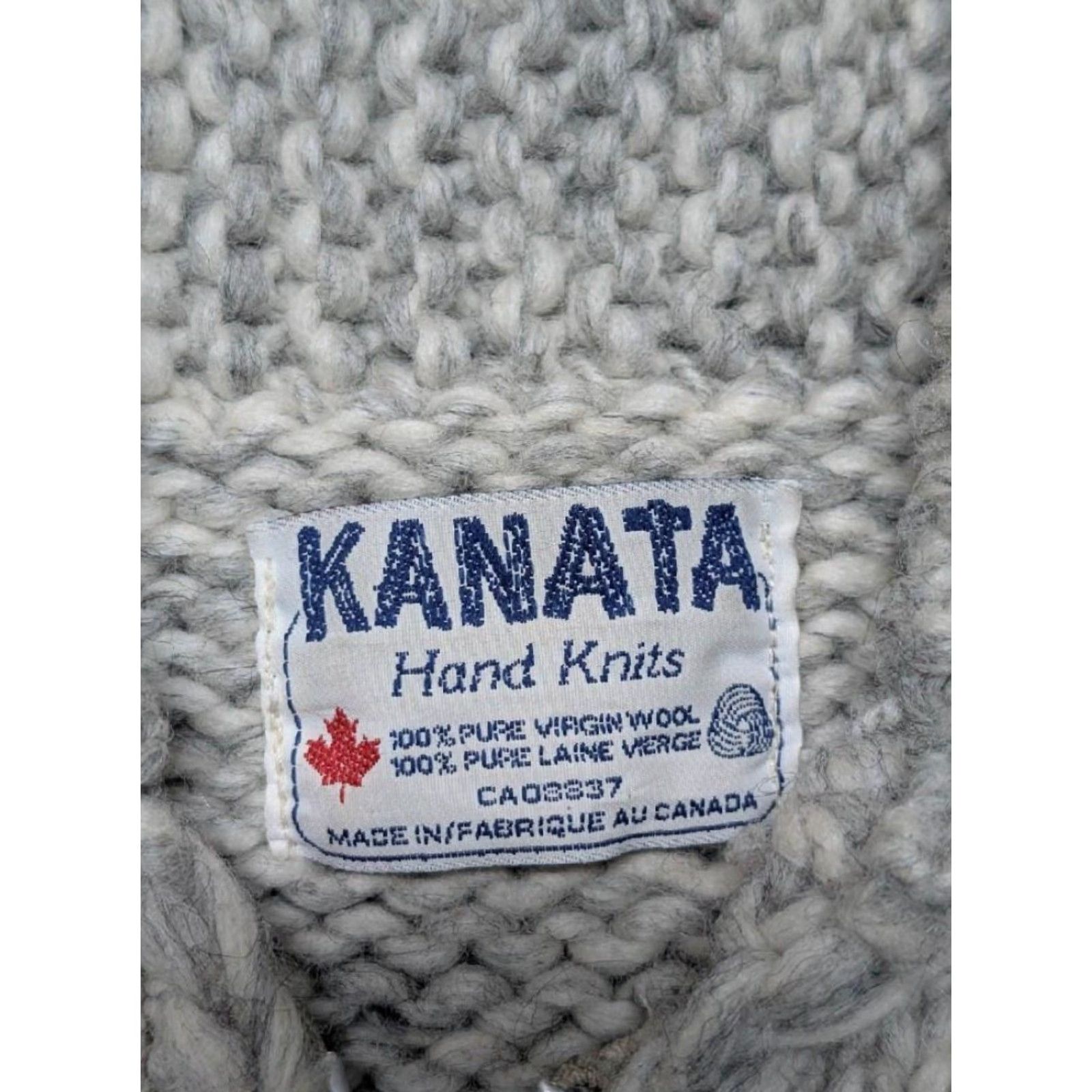 Vintage VINTAGE Kanata Cardigan Sweater S Mens Gray/Brown Wool Kangaroo Full Zip Stay warm 90s Eagle Thunderbird? Size US S / EU 44-46 / 1 - 4 Thumbnail