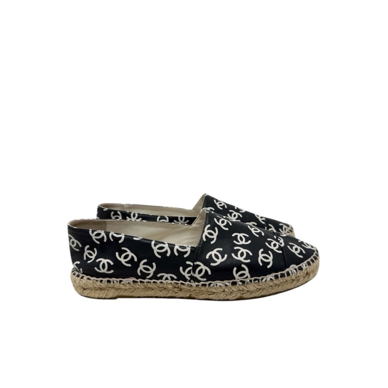 Chanel Chanel CC Monogram Logo Leather Espadrilles Size 40 Size US 10 / IT 40 - 1 Thumbnail