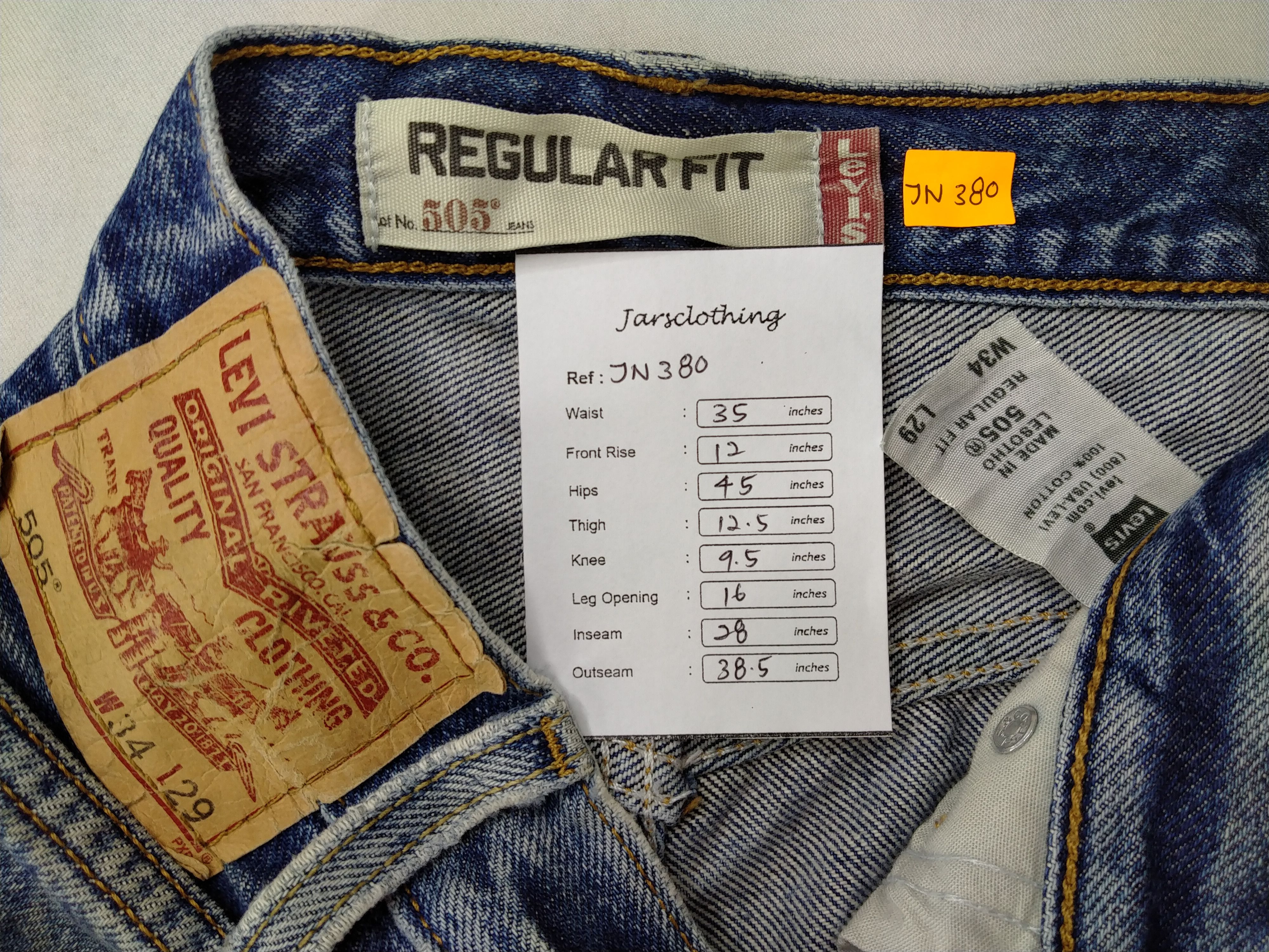 Levi's Vintage Levi's 505 Regular Fit Denim 35 x 28 Denim -JN380 Size US 35 - 10 Thumbnail