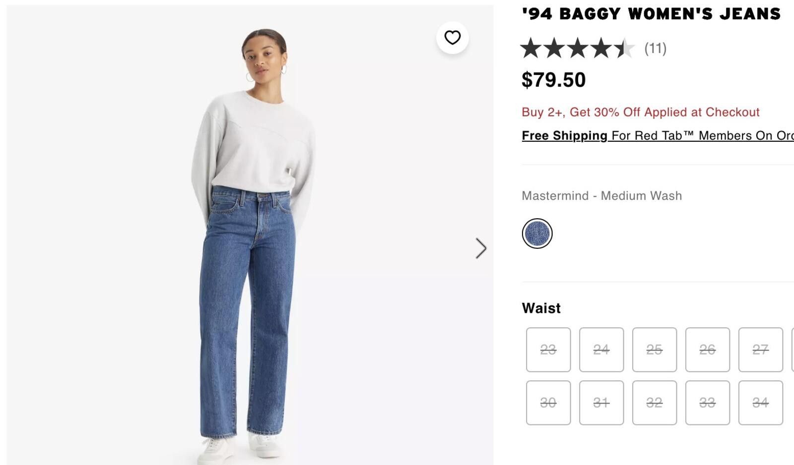 Levi's Levi’s ’94 Baggy Jeans - Mid-Rise Straight Leg Sz 25 Size 25" / US 0 / IT 36 - 7 Thumbnail