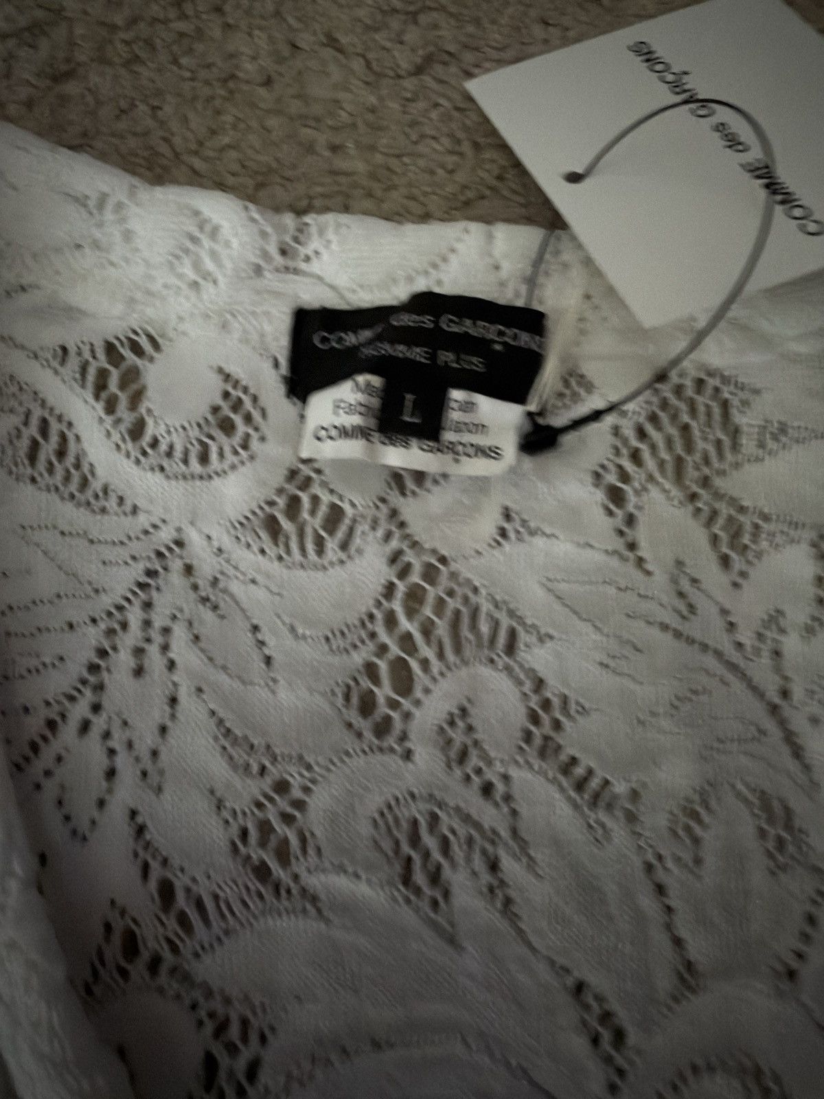 Comme des Garcons Homme Plus COMME DES GARÇONS HOMME PLUS LACE TANK TOP OFF WHITE LARGE Size US L / EU 52-54 / 3 - 5 Thumbnail