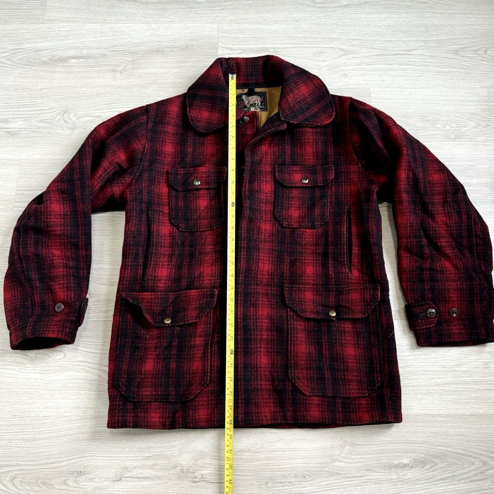 Vintage VINTAGE Woolrich Hunting Coat Jacket Wool Plaid Red 40s 50s Wool Outer Red Pit to Pit 22in Length 30.5in Men's Measurements Size US XXL / EU 58 / 5 - 3 Thumbnail