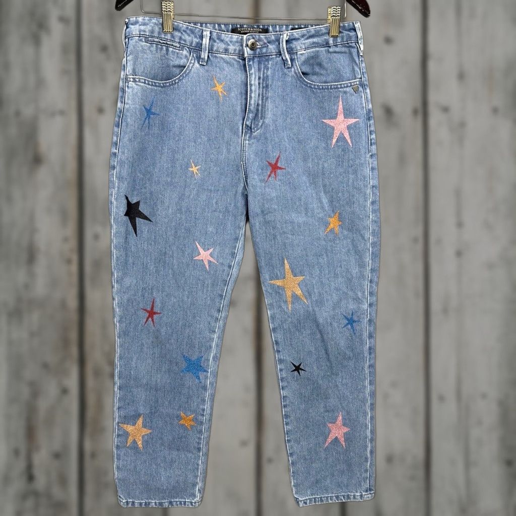 Scotch & Soda Scotch & Soda Jeans Womens 27 Tapered Boho 5-Pocket Denim Blues High Rise 27 Jeans Womens Boyfriend Stars Cottage Boho READ Size 27" / US 4 / IT 40 - 1 Thumbnail