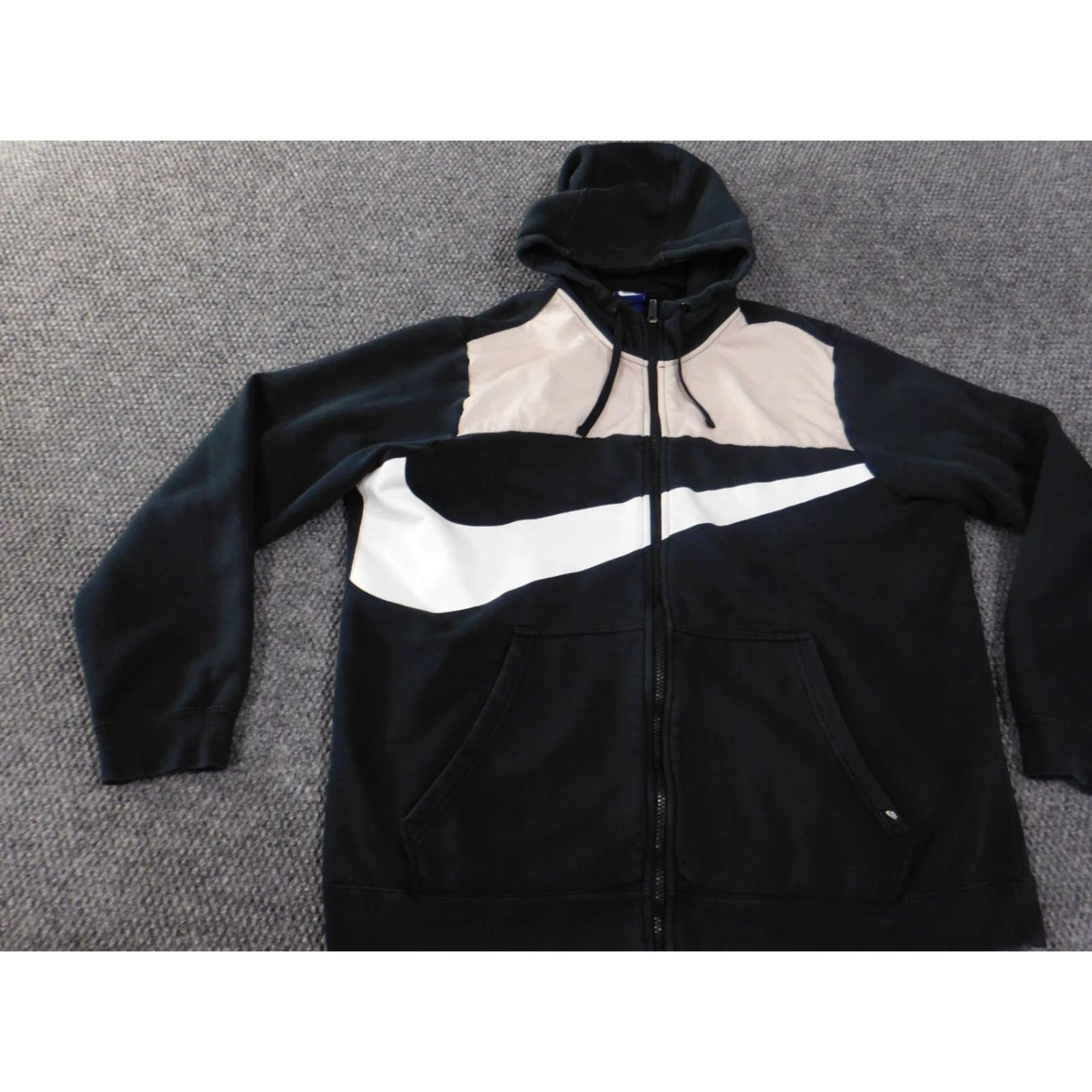 Nike Nike Hoodie Men XL Black Logo Swoosh Full Zip Retro Pockets Casual Size US XL / EU 56 / 4 - 3 Thumbnail