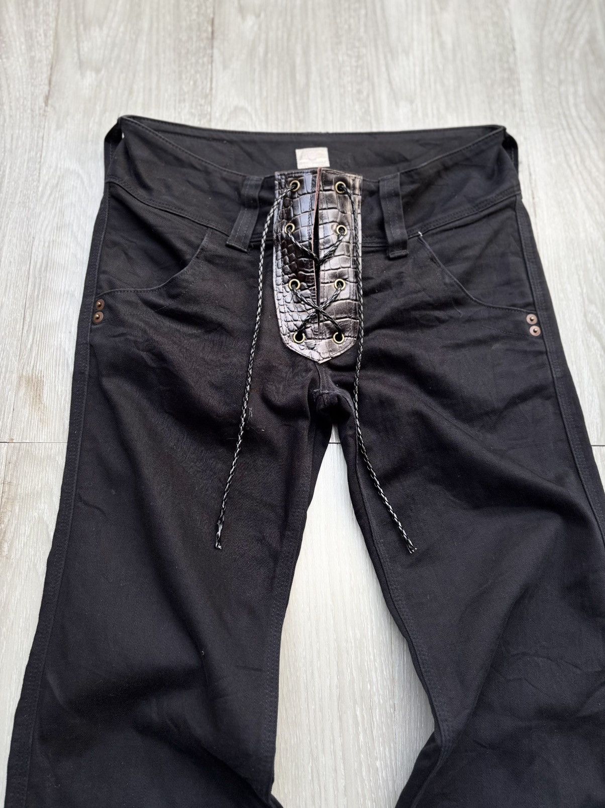 Japanese Brand brappers lace up flare jeans Size US 26 / EU 42 - 2 Thumbnail