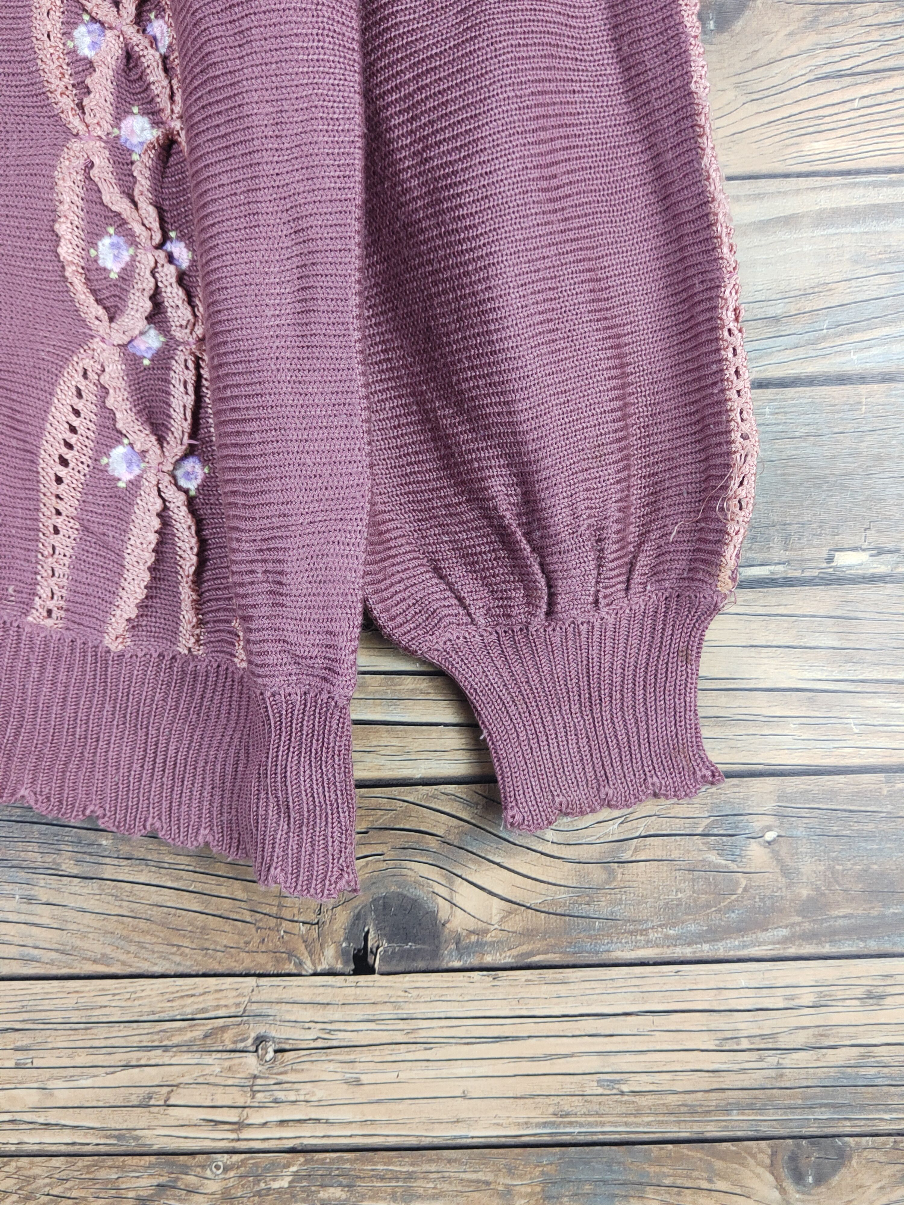 Aran Isles Knitwear Japan vintage Pink Knitwear Cardigan #W1094 Size L / US 10 / IT 46 - 6 Thumbnail