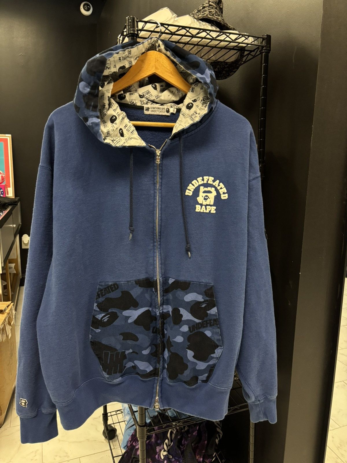 Bape × Undefeated Bape undefeated blue hoodie Size US XXL / EU 58 / 5 - 1 Thumbnail