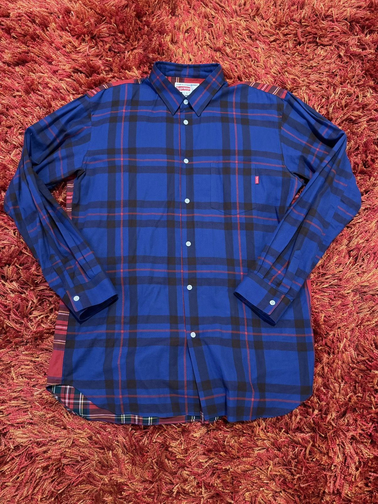 Supreme × CDG 15aw  Flannel Shirt Comme des Garcons × Supreme Supreme x CDG Plaid Button Up S/S15 XL