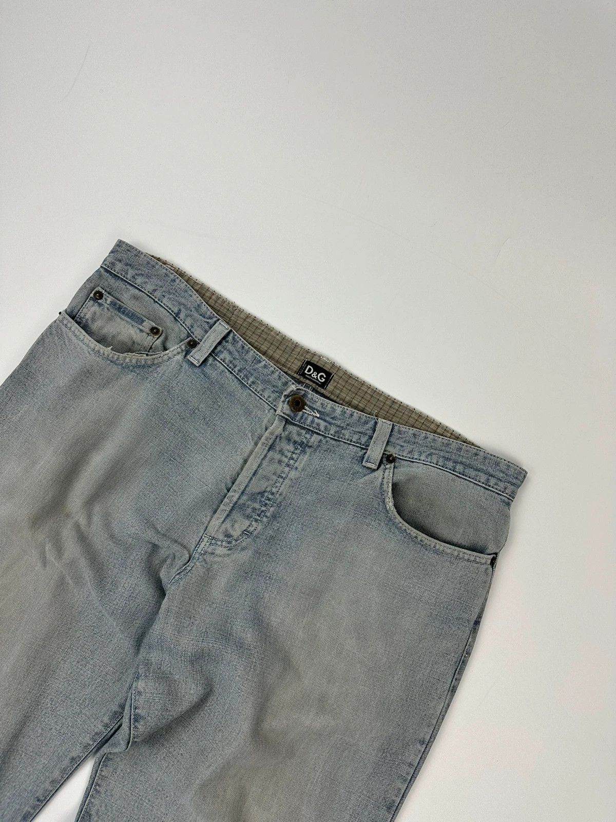 Dolce & Gabbana Dolce & Gabbana 00s Washed Blue Back Belt Pants Size US 34 / EU 50 - 2 Thumbnail
