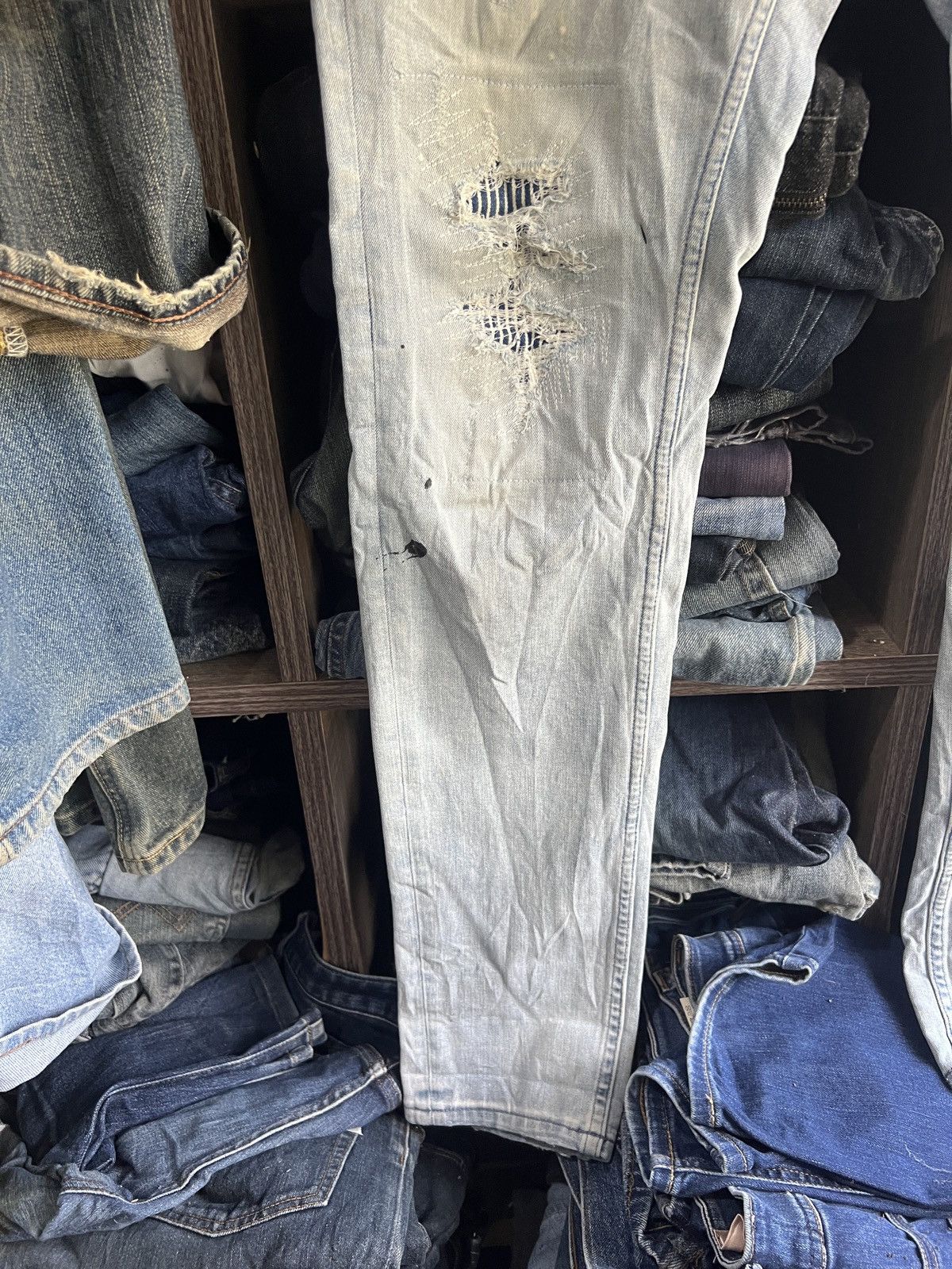 Japanese Brand 🔥Bayflow Denim Slim Skinny Distressed Denim Size US 33 - 8 Thumbnail