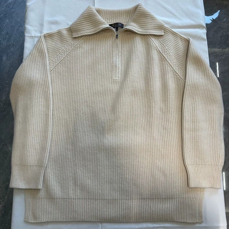 Loro Piana LORO PIANA beige zipper turtleneck sweater Size M / US 6-8 / IT 42-44 - 1 Thumbnail
