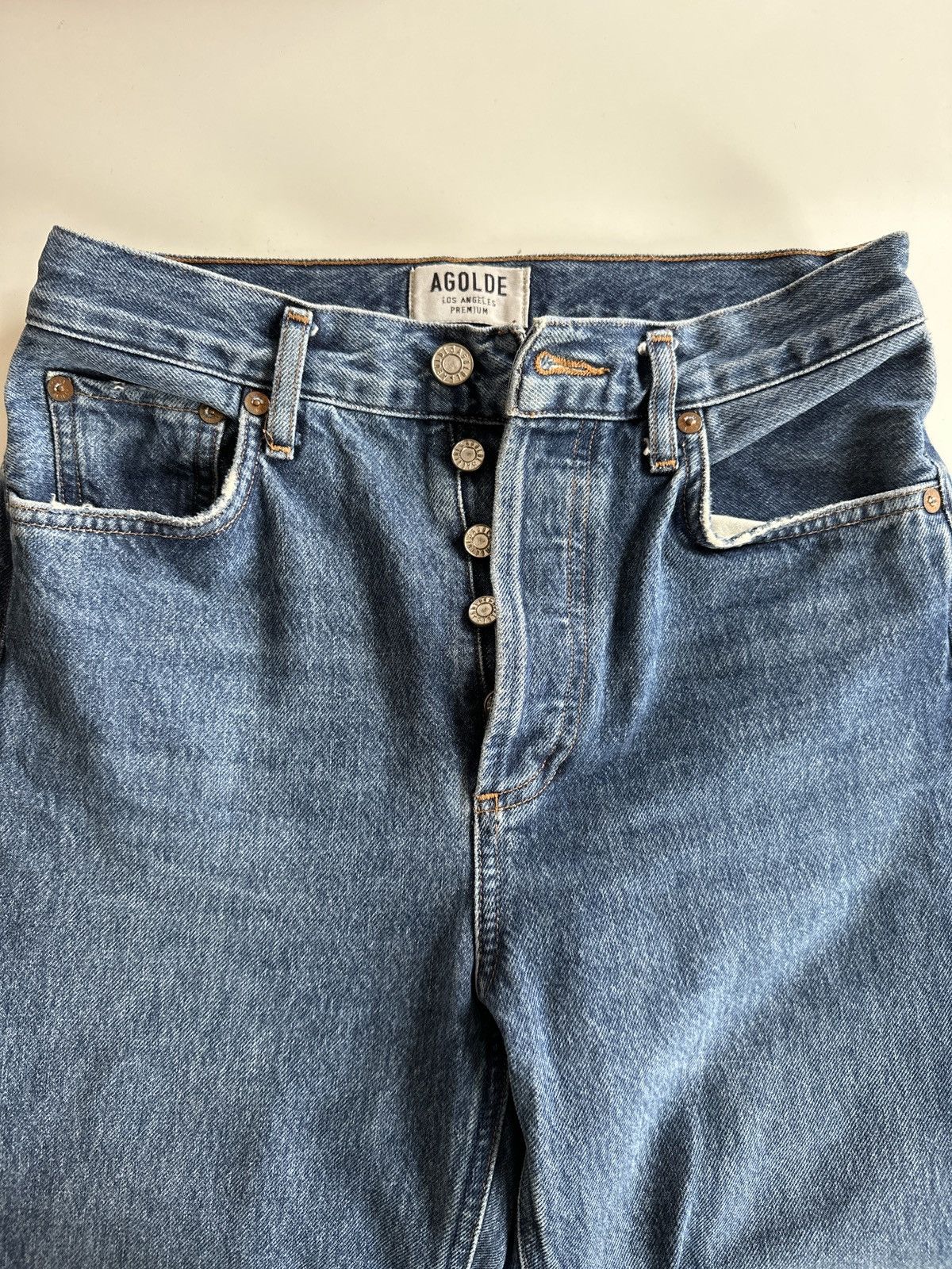 image of Agolde Riley High Rise in Blue, Women's (Size 24)