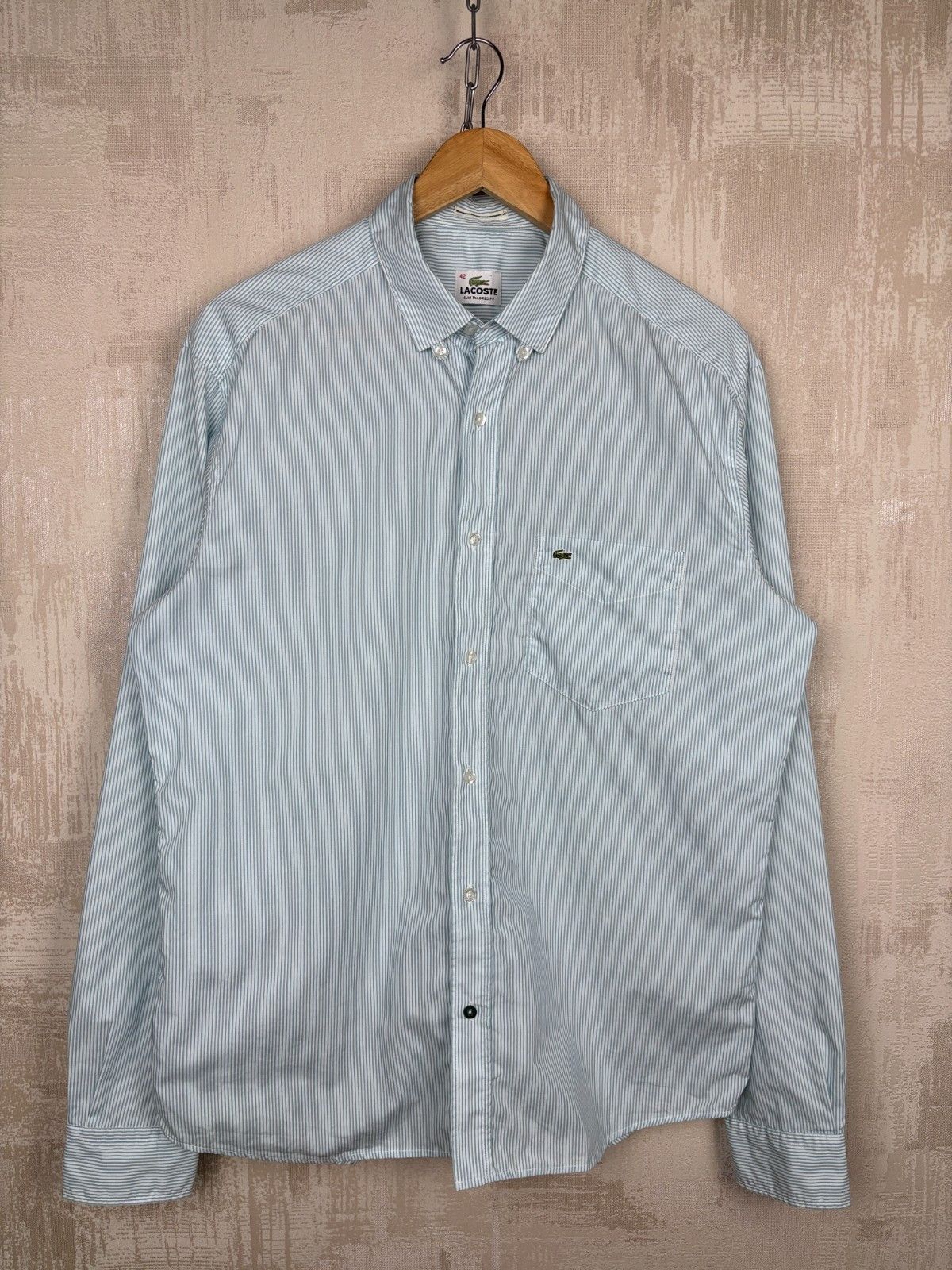 Lacoste Lacoste Striped Shirt Long Sleeve Pocket Slim Tailored Fit Size US L / EU 52-54 / 3 - 2 Thumbnail