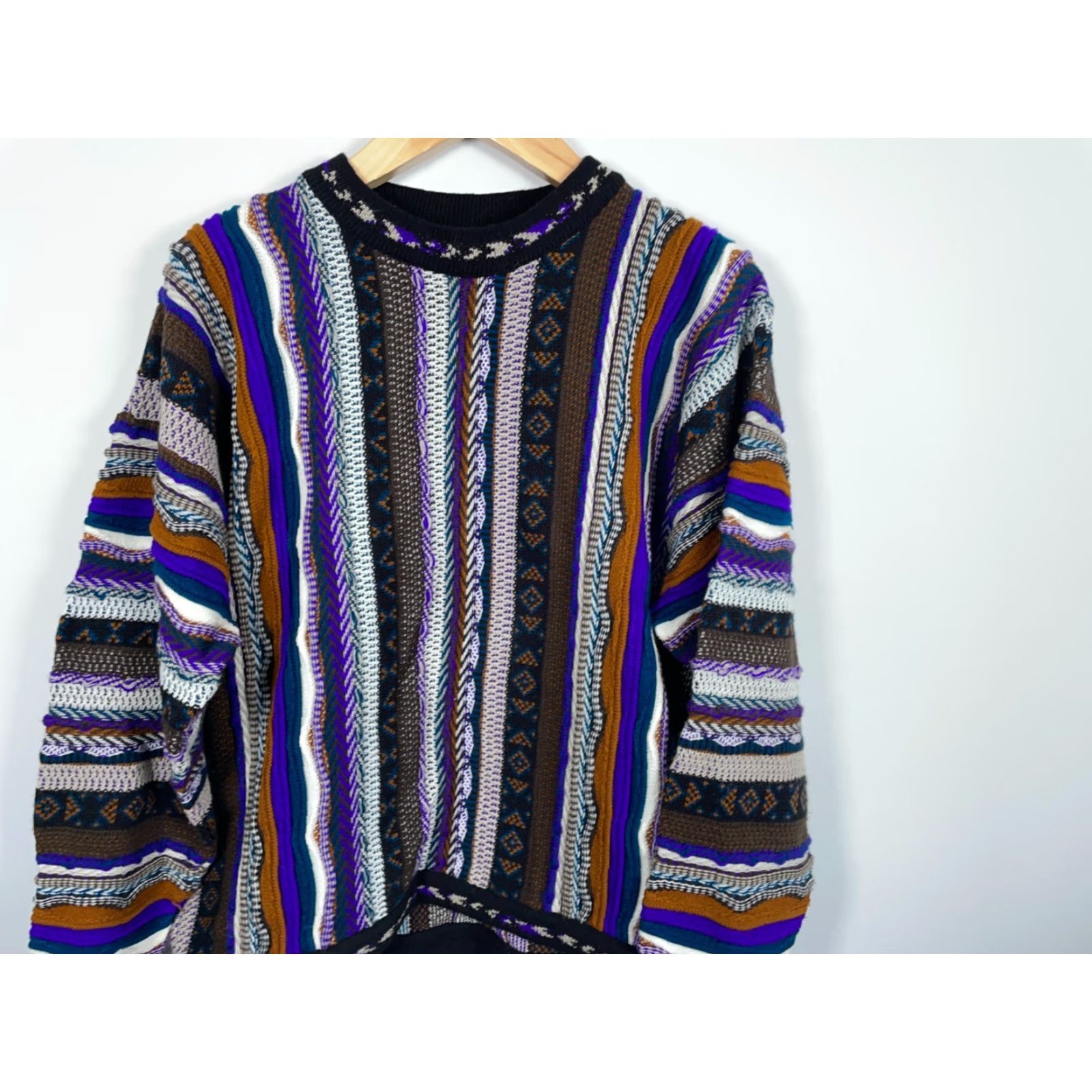 Coogi VINTAGE COOGI Sweater Men's XL Purple 3D Knit Cosby Biggie Rap 90s Streetwear Size US XL / EU 56 / 4 - 4 Thumbnail