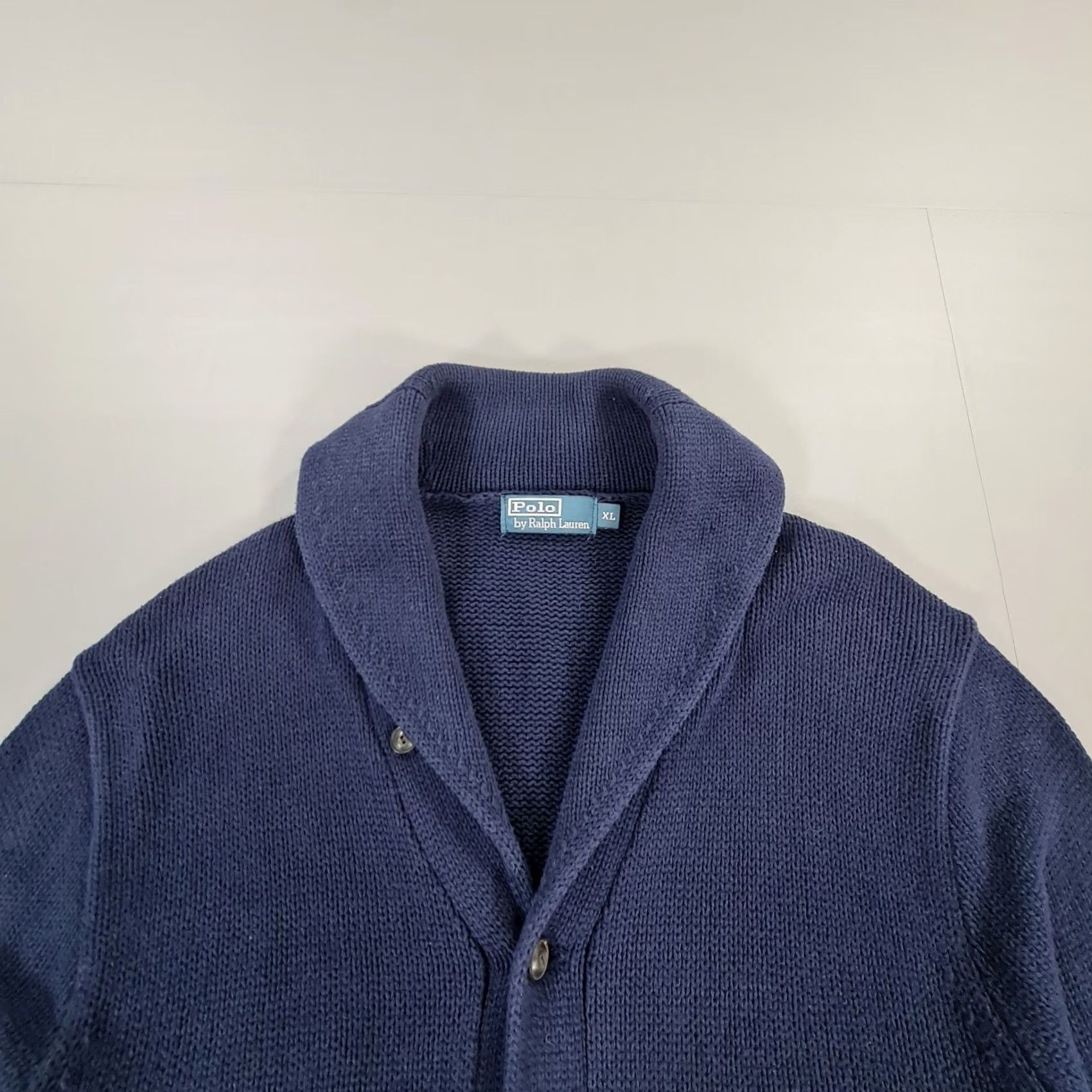 Polo Ralph Lauren Polo Ralph Lauren Cardigan Mens Navy Blue XL Shawl Neck Heavyweight Cotton Jumper Pockets Size US XL / EU 56 / 4 - 2 Thumbnail