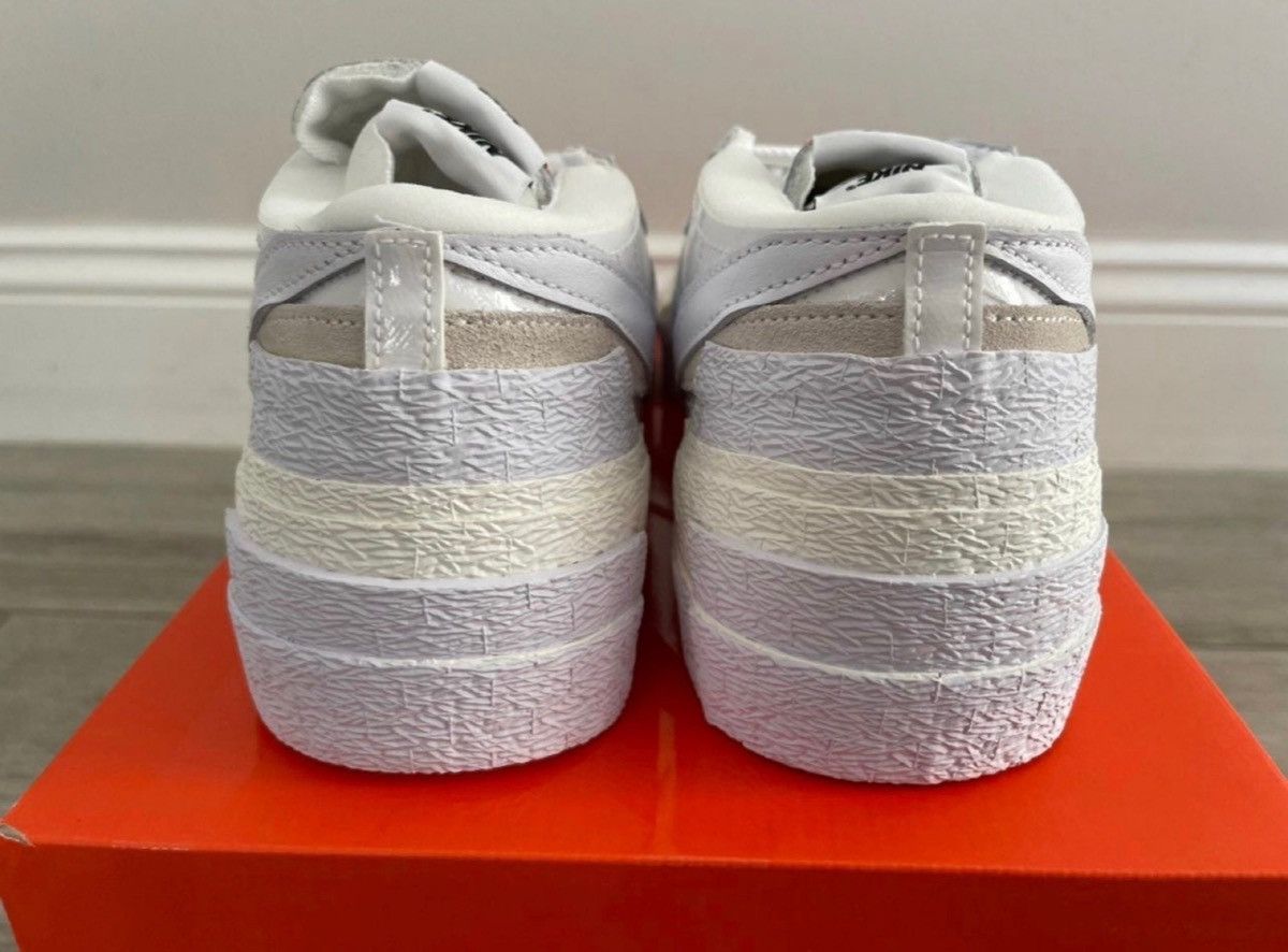 Nike × Sacai Sacai Nike Blazer Low White Patent Leather White Sail Sz 12 Size US 12 / EU 45 - 8 Thumbnail