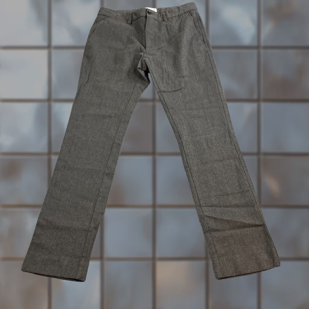 Reiss Riess Mens Trousers Wool Cotton Grey 30 Regular Flat Front 5-Pocket Chino Knee Tapered Modern Preppy Formal Casual Workwear Size US 30 / EU 46 - 1 Thumbnail