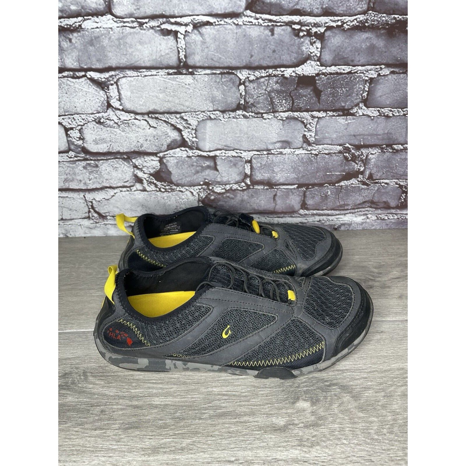 Olukai Olukai Shoes Eleu Trainer Black Camo Yellow Comfort Walking Size US 11 / EU 44 - 14 Thumbnail