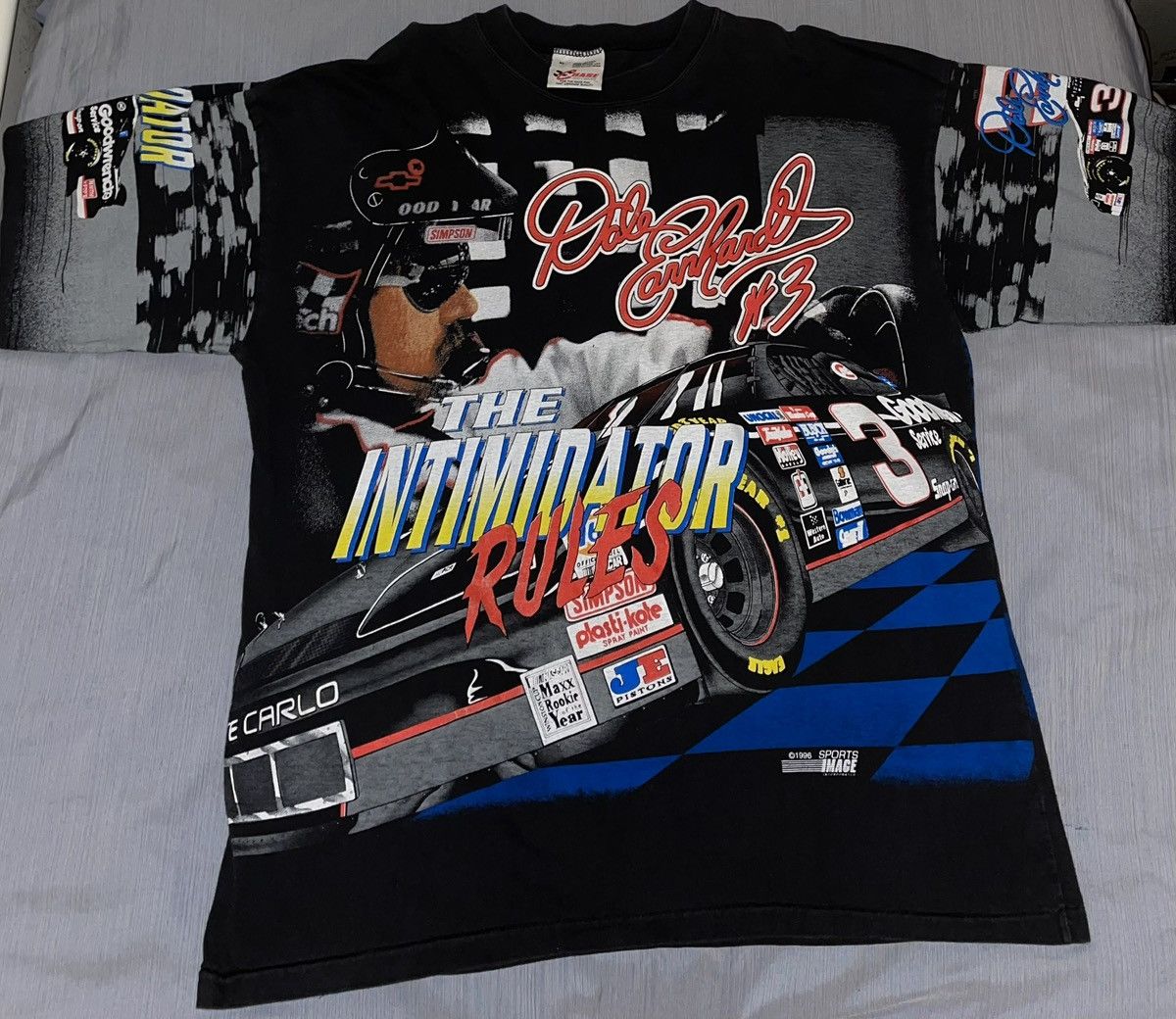 Vintage Vintage Dale Earnhardt NASCAR All Over Print T-Shirt 1996 Size US XL / EU 56 / 4 - 1 Thumbnail