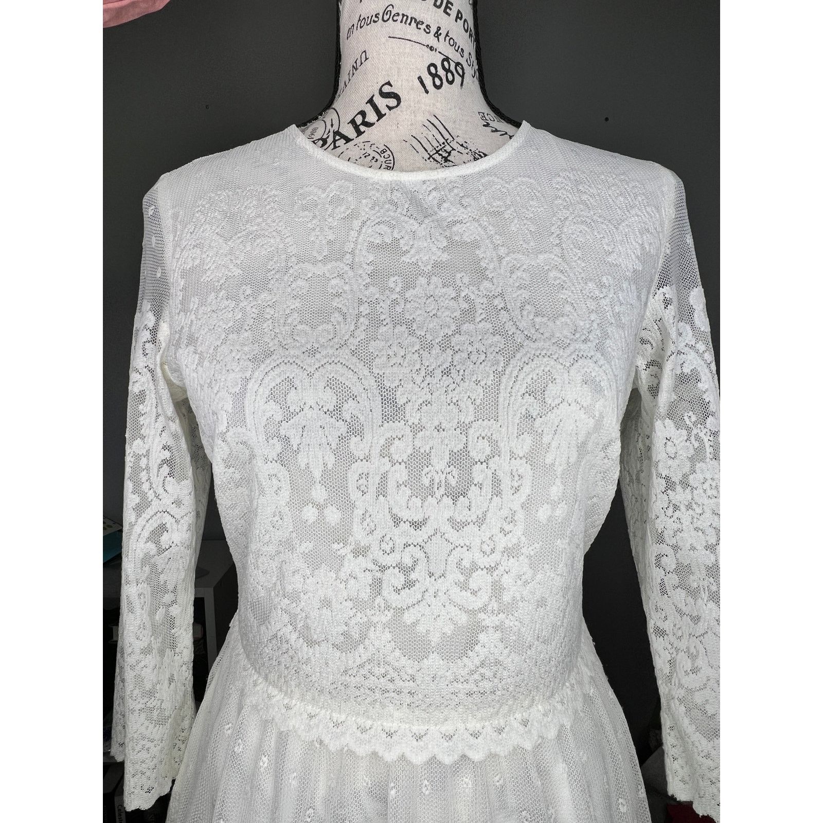 bodita mini dress in white cotton lace Laetitia Low Back Lace Mini Dress White main image 1