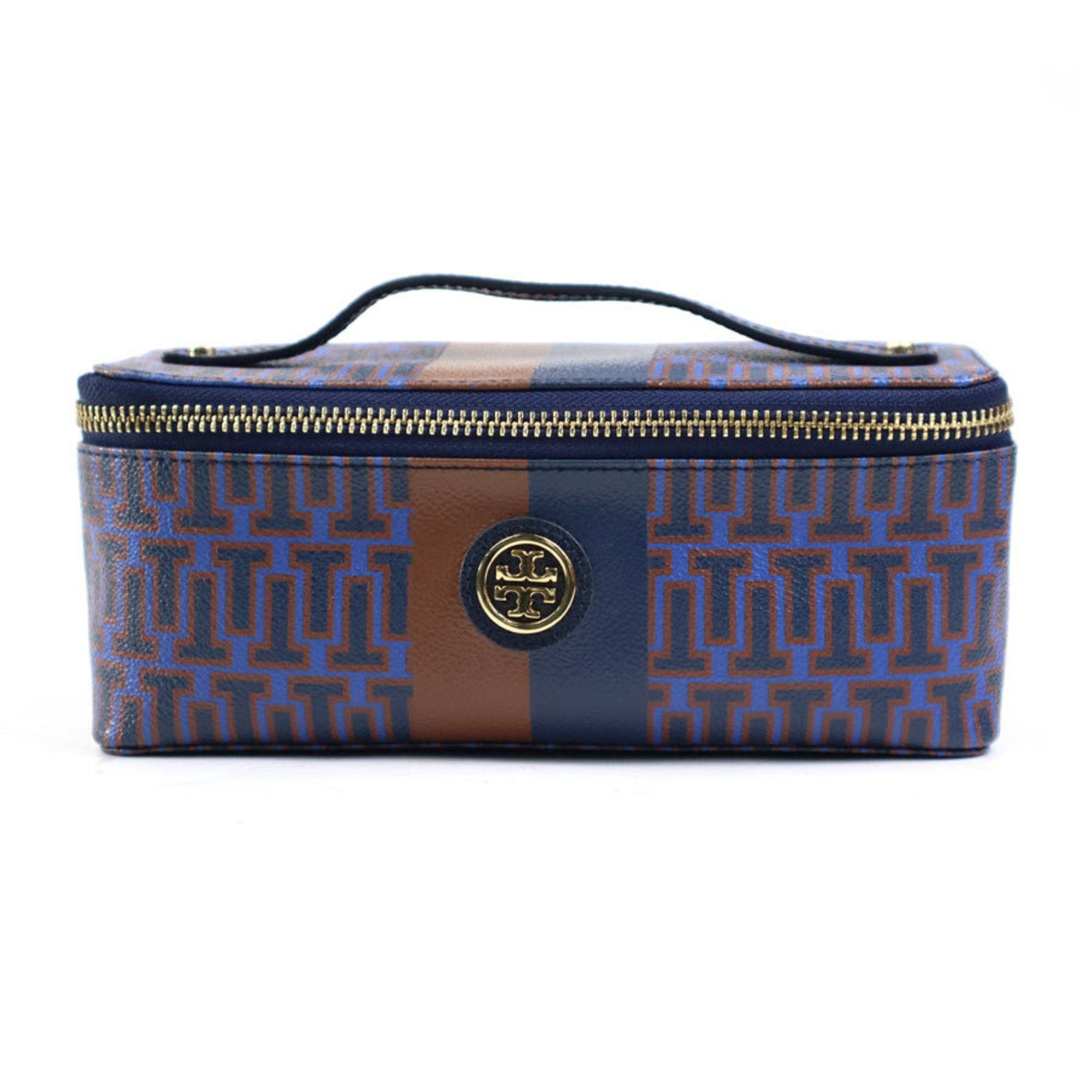 Tory Burch Tory Burch handbag vanity bag leather navy x brown ladies h30474i Size ONE SIZE - 1 Thumbnail