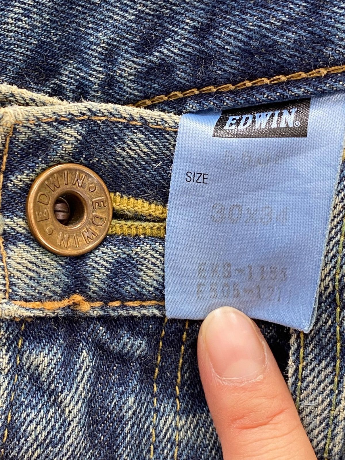Edwin Edwin 505 Blue Wash Ripped Style Straight Leg Jeans Size US 30 / EU 46 - 9 Thumbnail