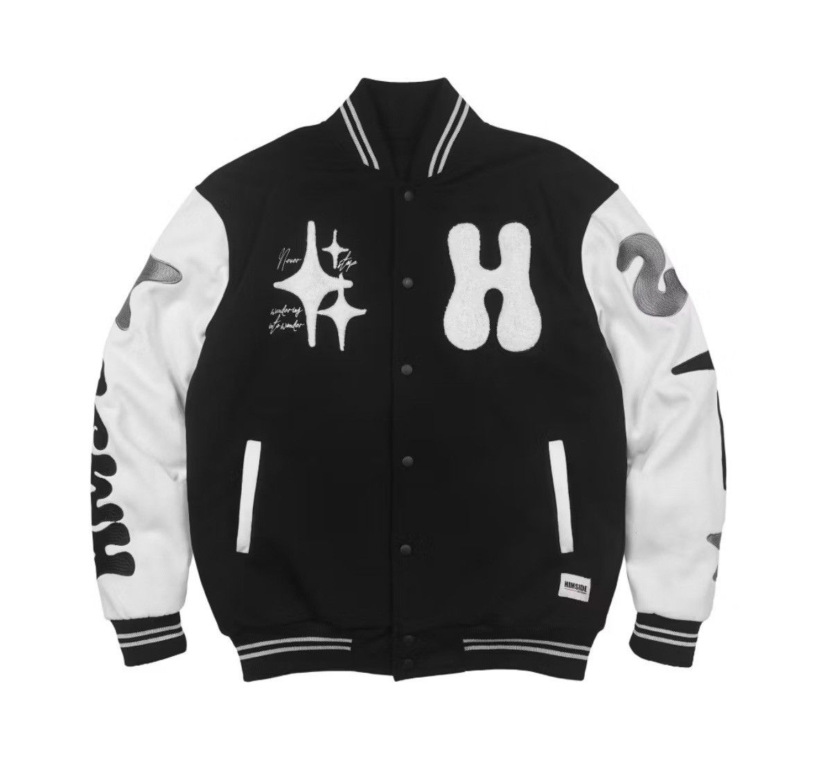 Other Wonder black varsity jacket streetwear Size US L / EU 52-54 / 3 - 2 Thumbnail