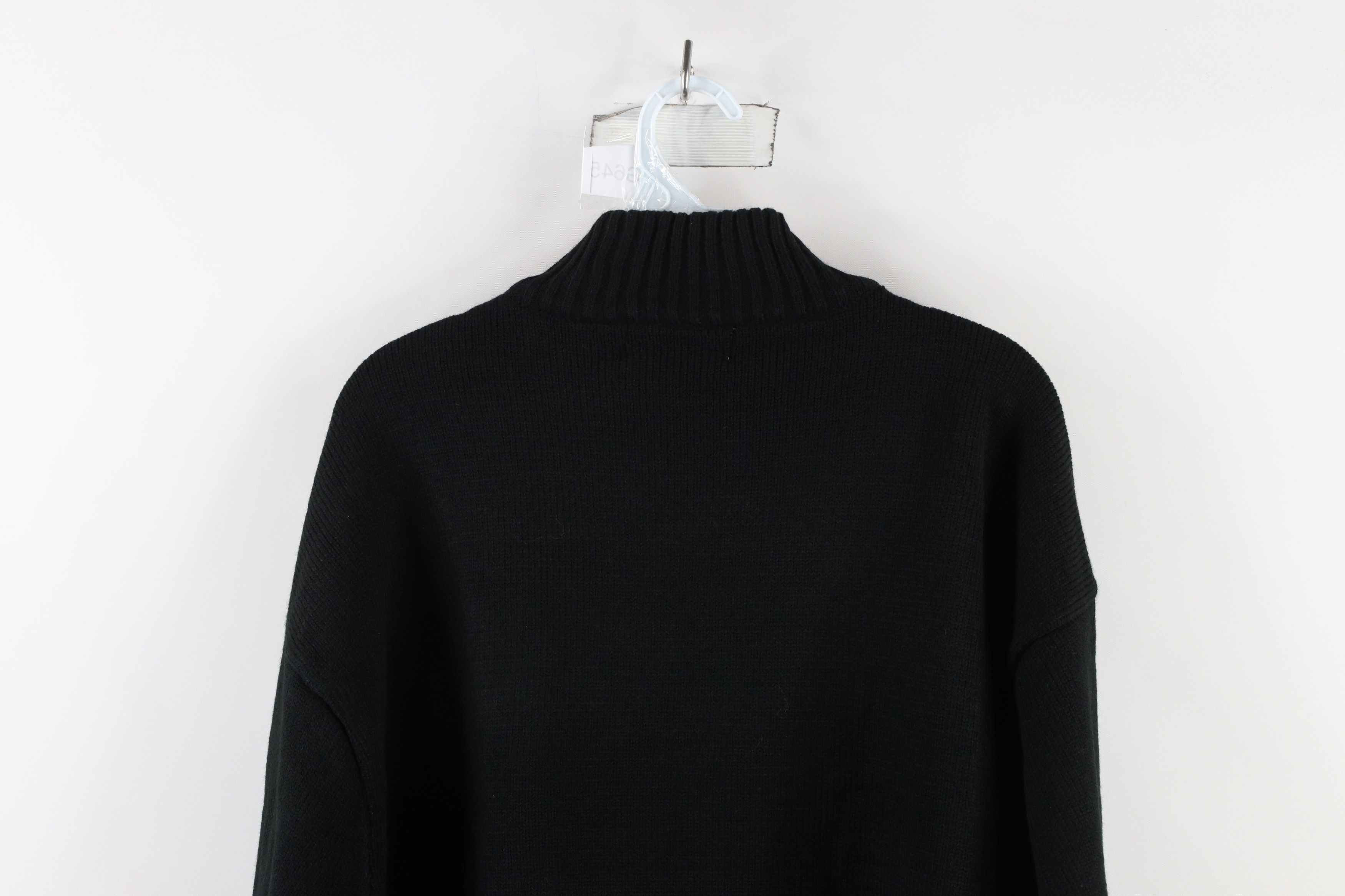 Vintage Vintage 90s Streetwear Diamond Mock Neck Knit Sweater Black Size US XL / EU 56 / 4 - 9 Thumbnail