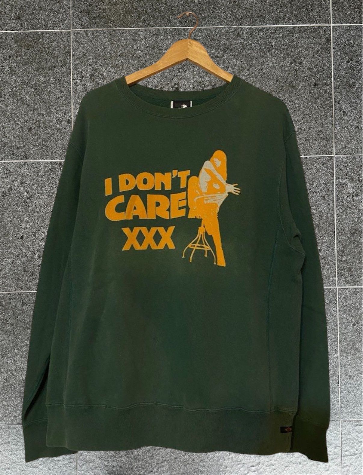 Hysteric Glamour Vintage Hysteric Glamour I Dont Care XXX Green Sweatshirt Size US L / EU 52-54 / 3 - 1 Thumbnail