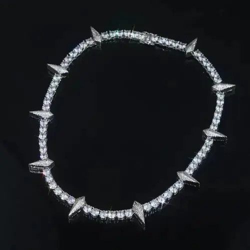 Jewelry 18" Tennis Chain Spike Charm Necklace🔥🔥🔥 Size ONE SIZE - 2 Thumbnail