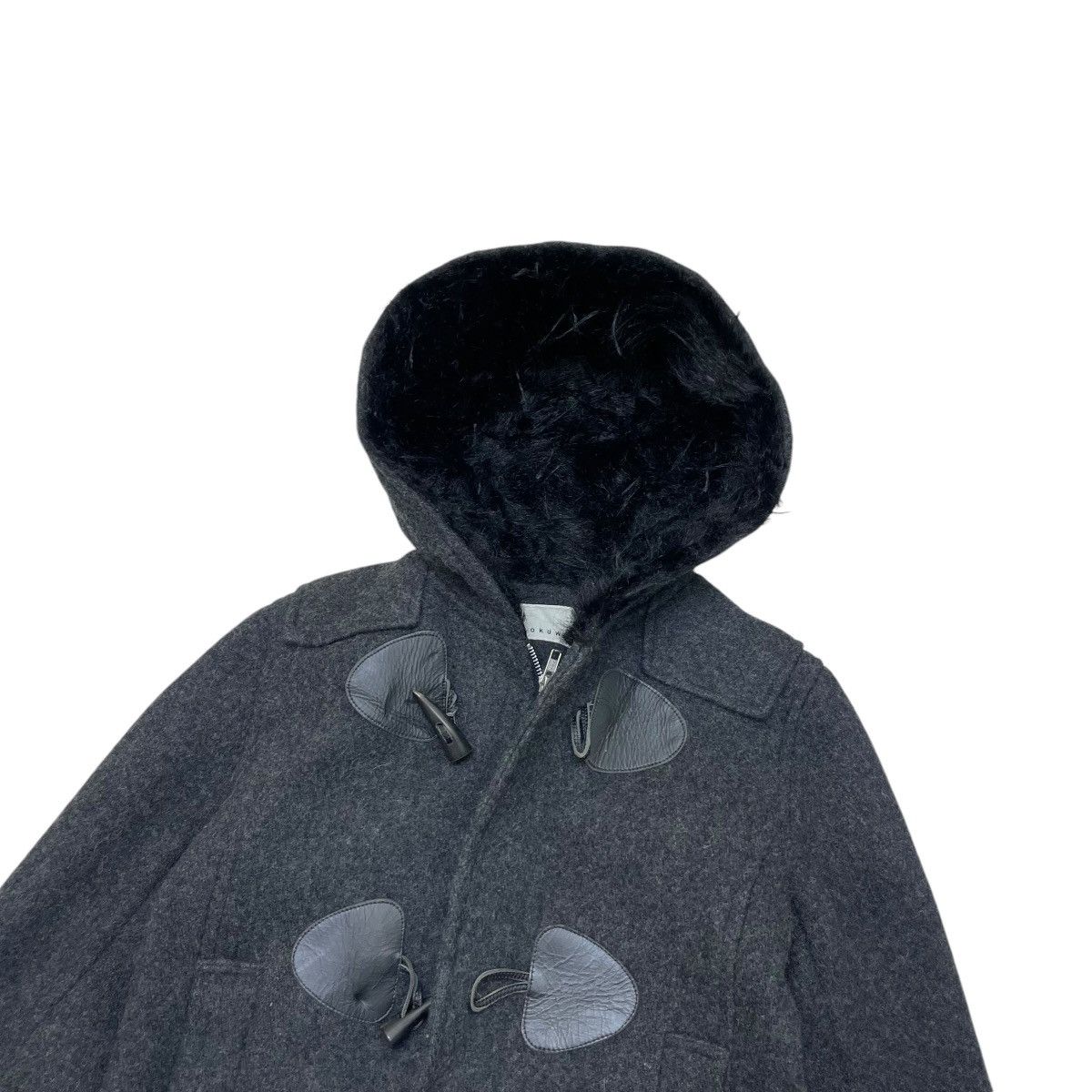 Issey Miyake × Sunao Kuwahara × mercibeaucoup 💥Sunao Kuwahara Faux Fur Hoodie Duffle Toggle Button Wool Size M / US 6-8 / IT 42-44 - 4 Thumbnail