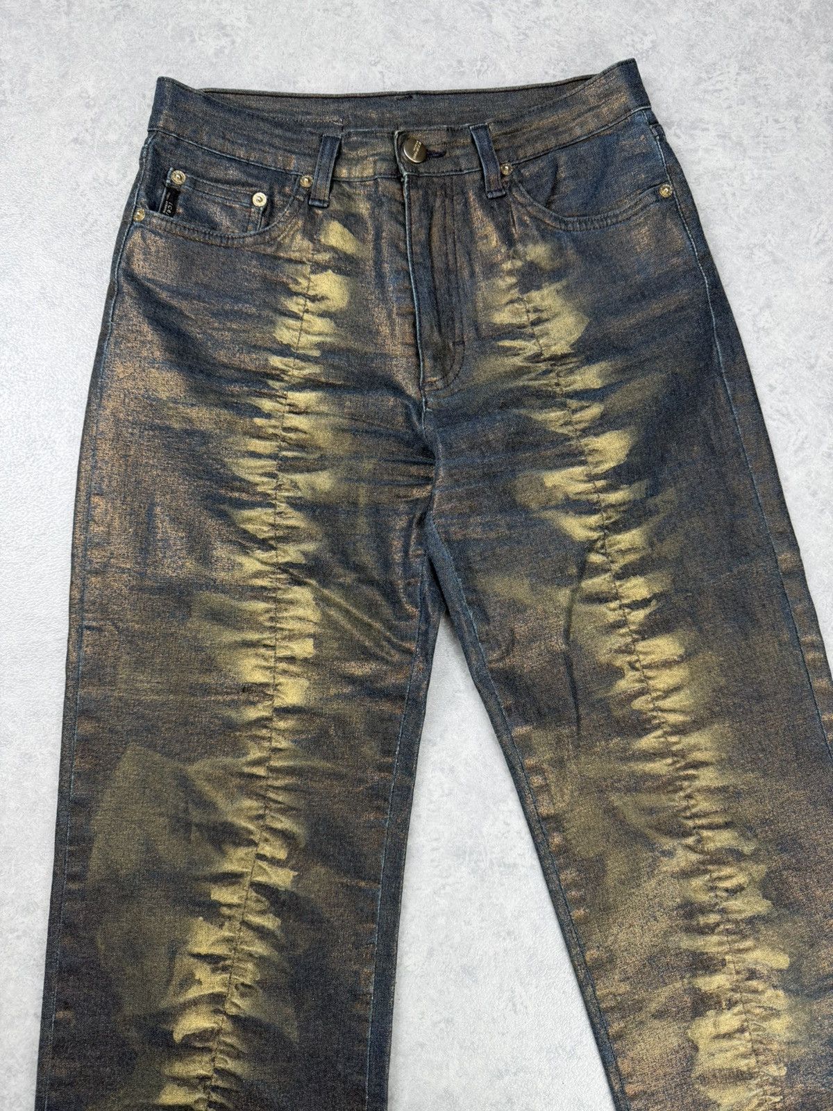 Iceberg Iceberg Icejeans Metallic Coated Denim Jeans Made in Italy Size 28" / US 6 / IT 42 - 4 Thumbnail