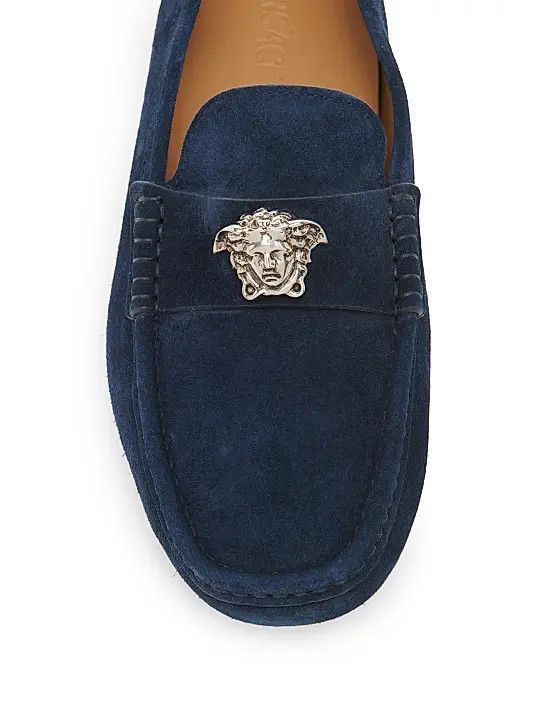 Versace os11x0326 Medusa Suede Driving Loafers in Blue Size US 13 / EU 46 - 4 Thumbnail