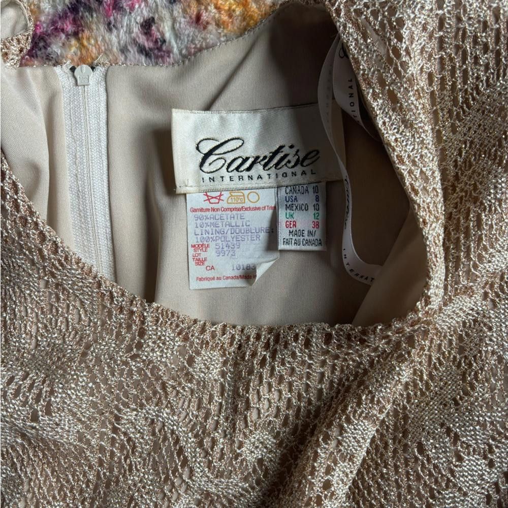 Designer Vintage gold dress by cartise Size M / US 6-8 / IT 42-44 - 4 Thumbnail