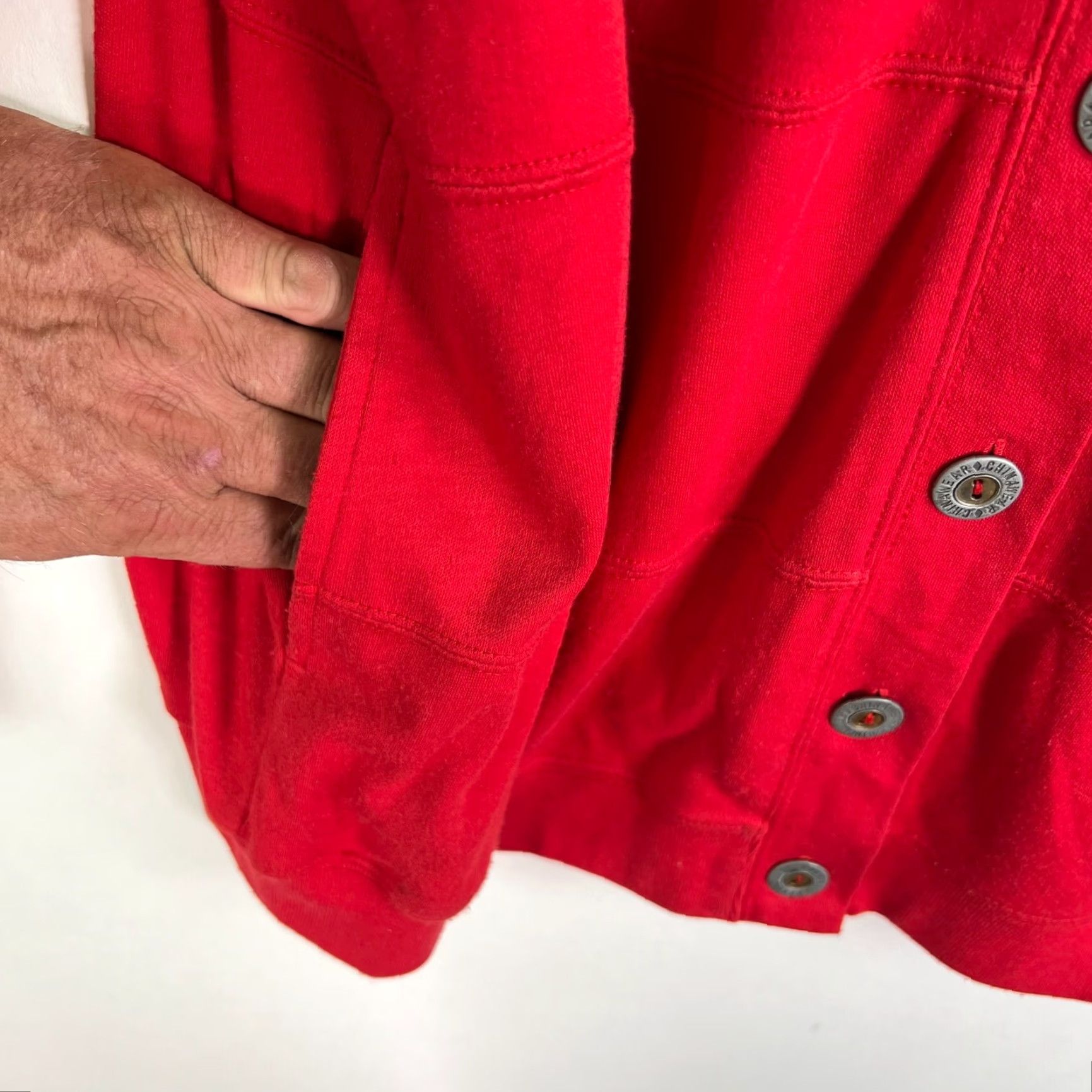 Vintage VINTAGE Chinawear Cardigan Sweater Womens L Red Pockets Angles Bohemian 90s/Classic Knit Jersey Size L / US 10 / IT 46 - 4 Thumbnail
