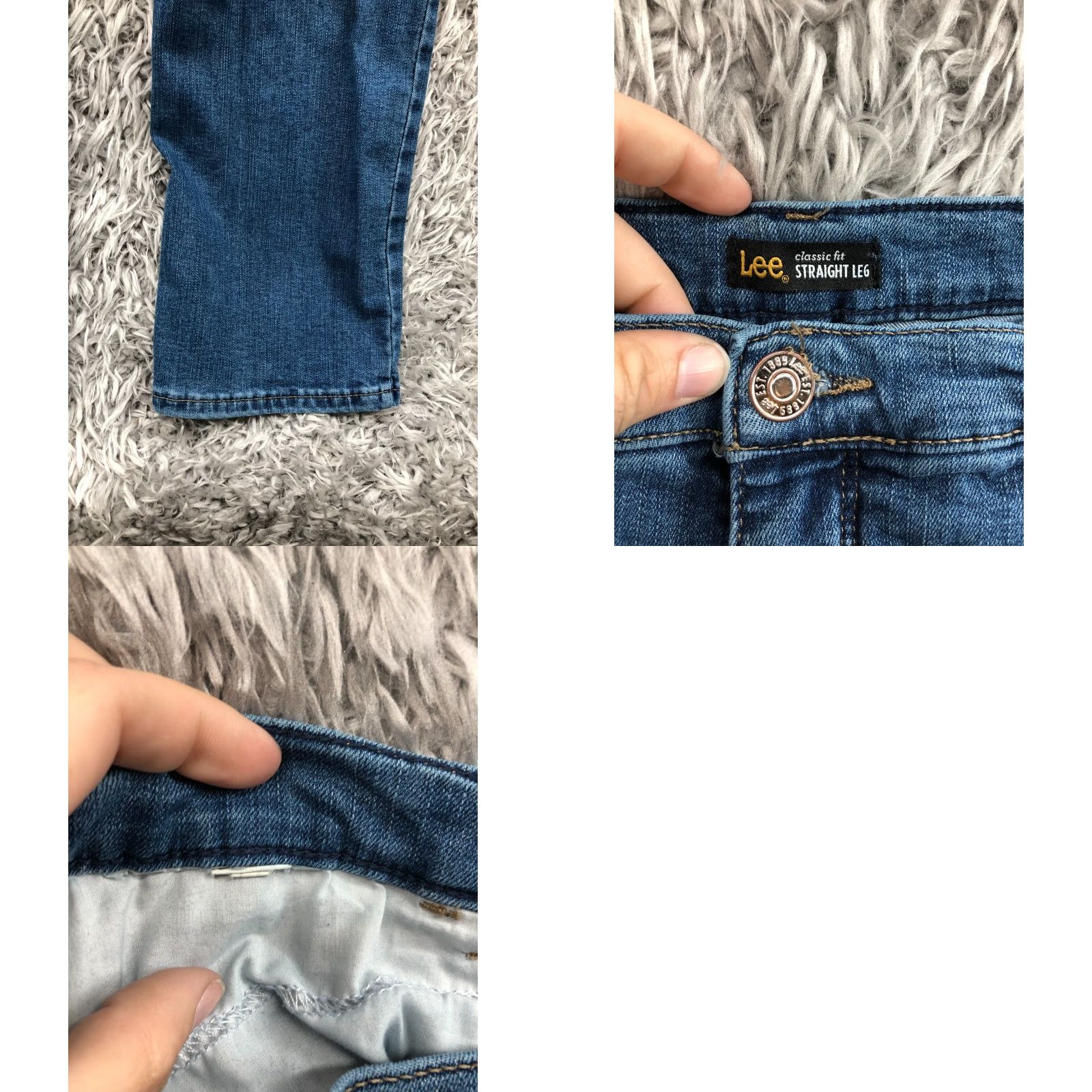 Lee Lee Classic Straight Jeans Womens Size 12 Medium Wash Blue Size 34" / US 12 / IT 48 - 8 Thumbnail