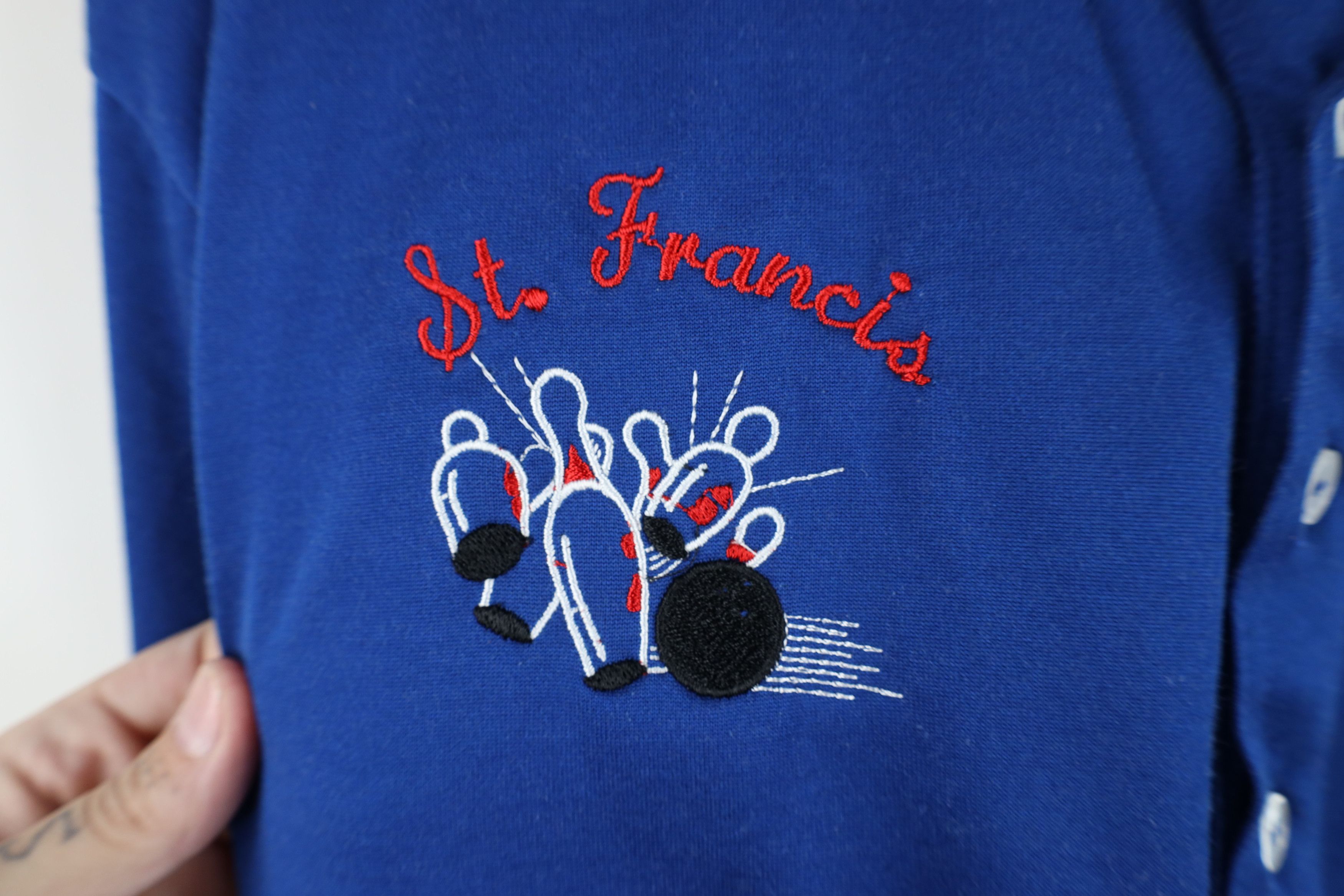 Vintage Vintage 70s 80s St Francis Bowling Collared Polo Shirt Blue Size US XXL / EU 58 / 5 - 9 Thumbnail