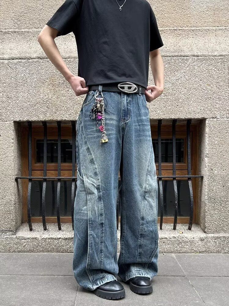 Other Ropa Streetwear Pleated Layer Jeans Baggy Y2K Size US 33 - 4 Thumbnail