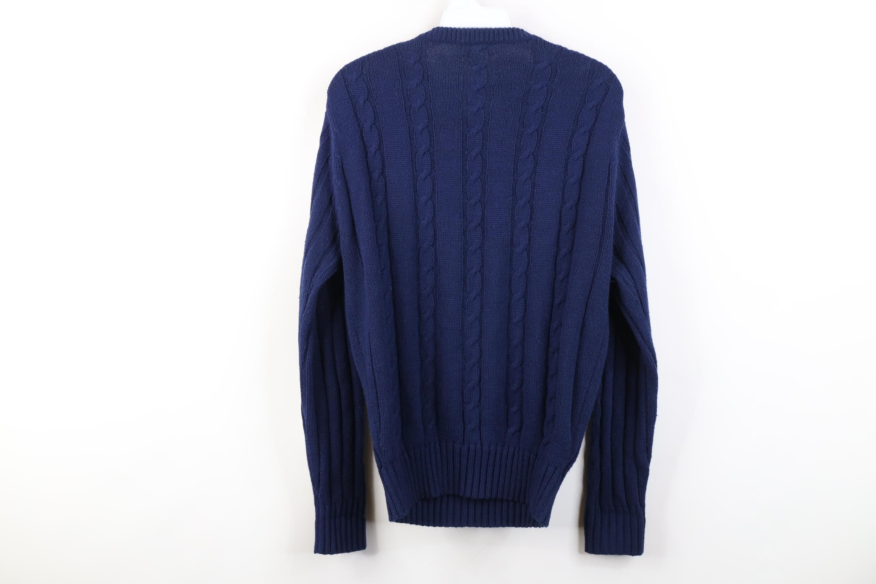 Vintage Vintage 70s 80s Streetwear Chunky Cable Knit Sweater Blue Size M / US 6-8 / IT 42-44 - 10 Thumbnail