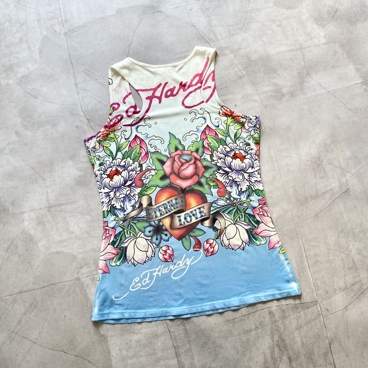 Ed Hardy Y2K Ed Hardy Tank Top Rhinestones Hysteric Glamour Vibe Size L / US 10 / IT 46 - 2 Thumbnail