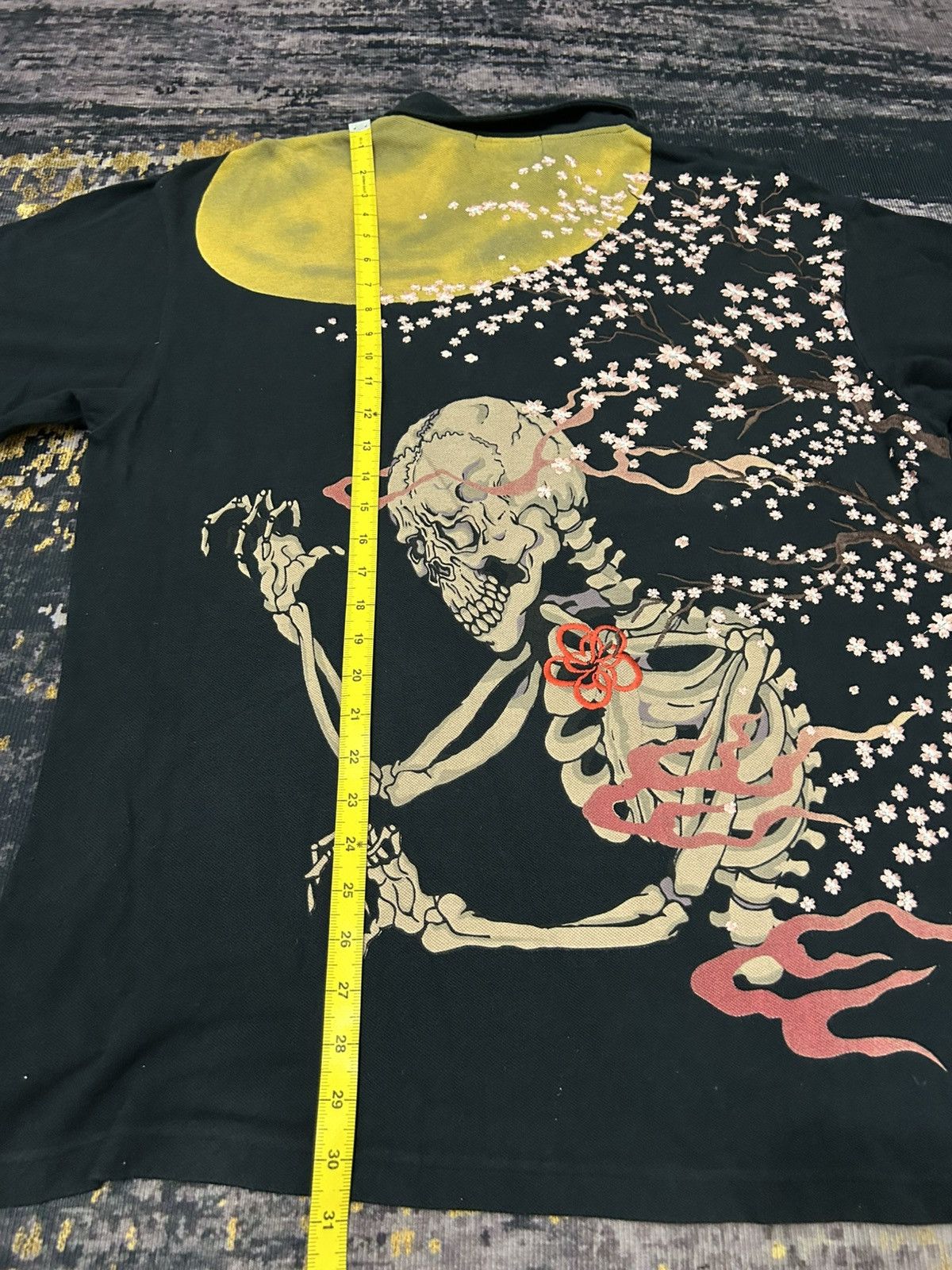 Karakuri Tamashii Japanese Oriental Brand Skull Sakura embroidered Sukajan Size US XXL / EU 58 / 5 - 18 Thumbnail